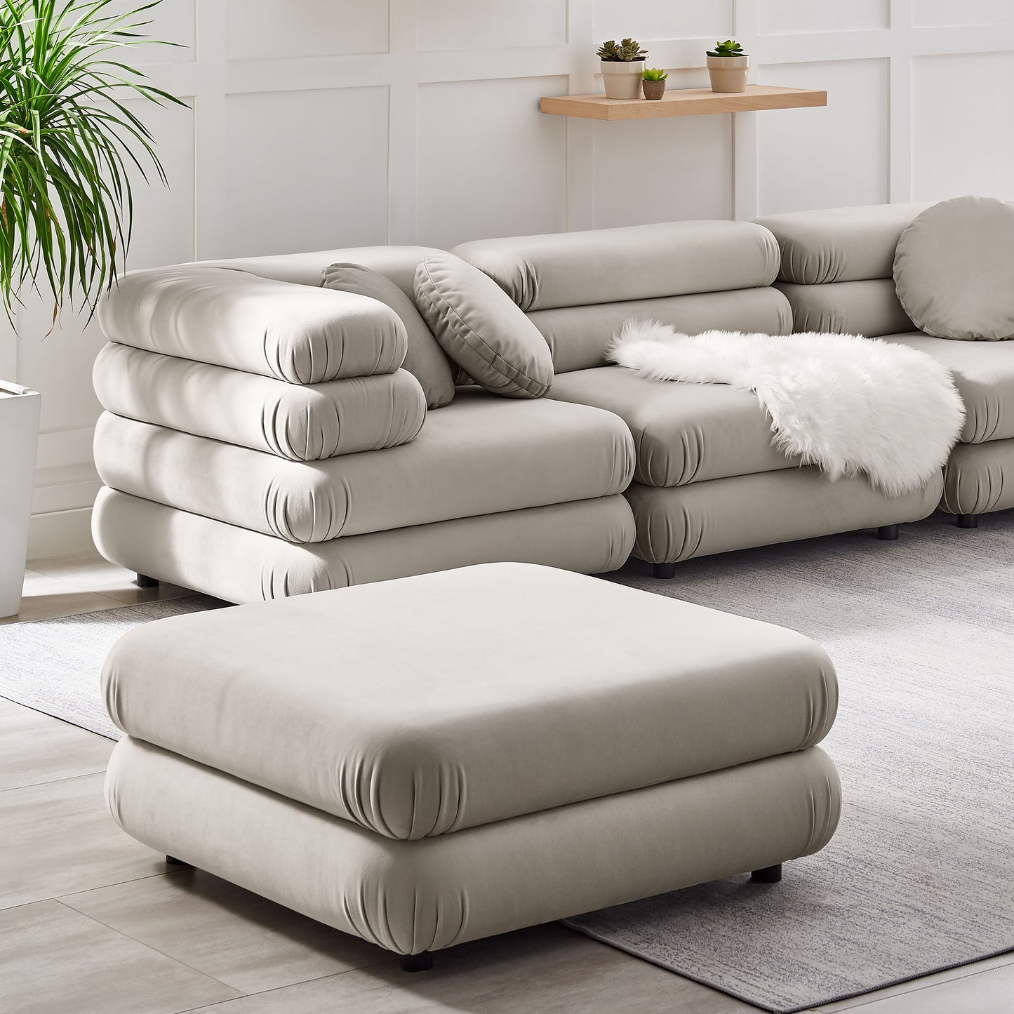 Jubilee Modular Performance Velvet Ottoman by Modway