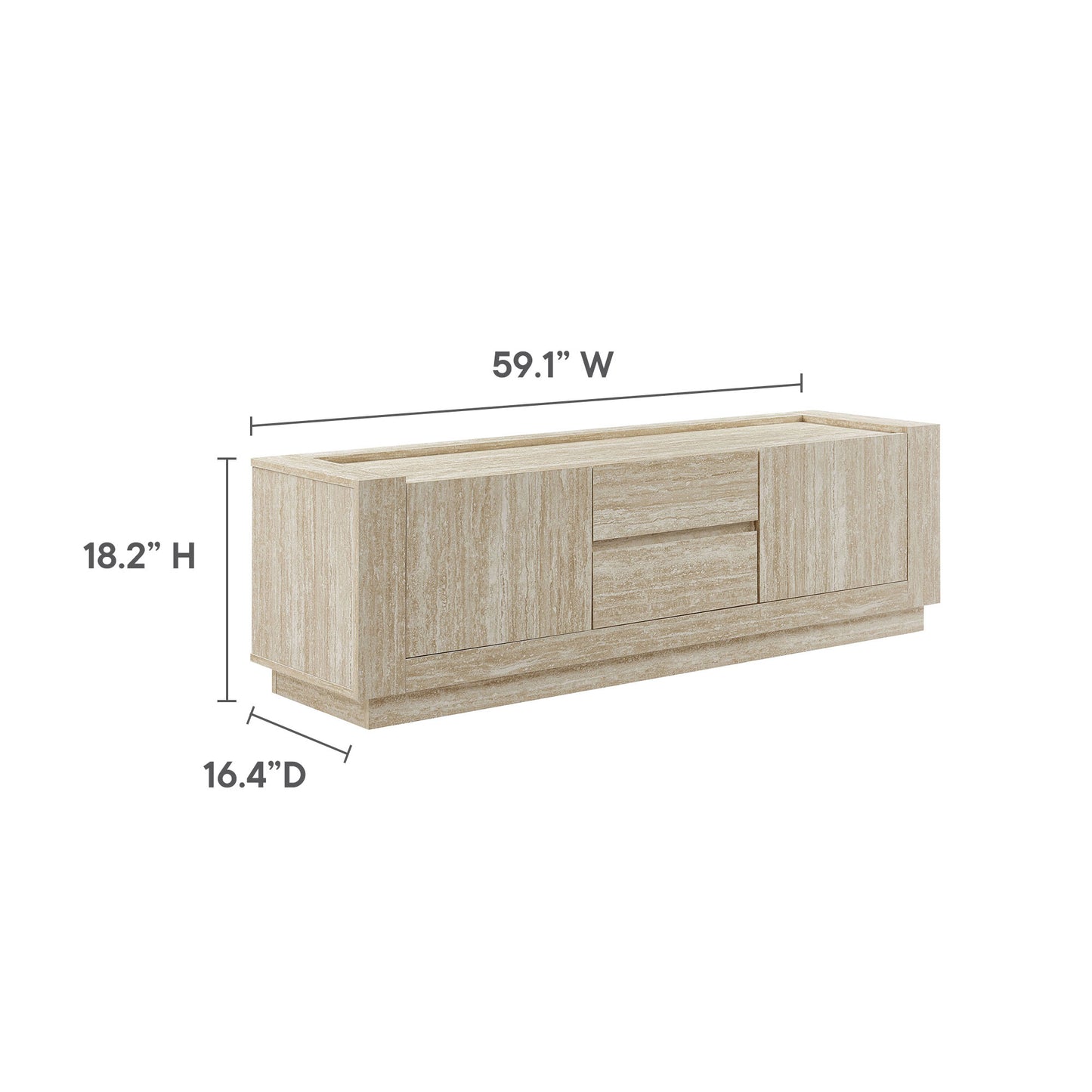 Hollis 59" Travertine TV Stand by Modway EEI-6907-TRA