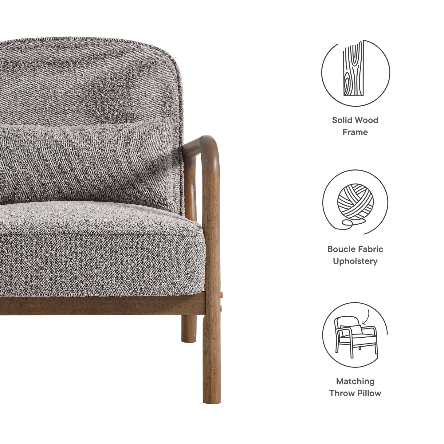 Charlie Boucle Upholstered Armchair by Modway EEI-6909-TAU