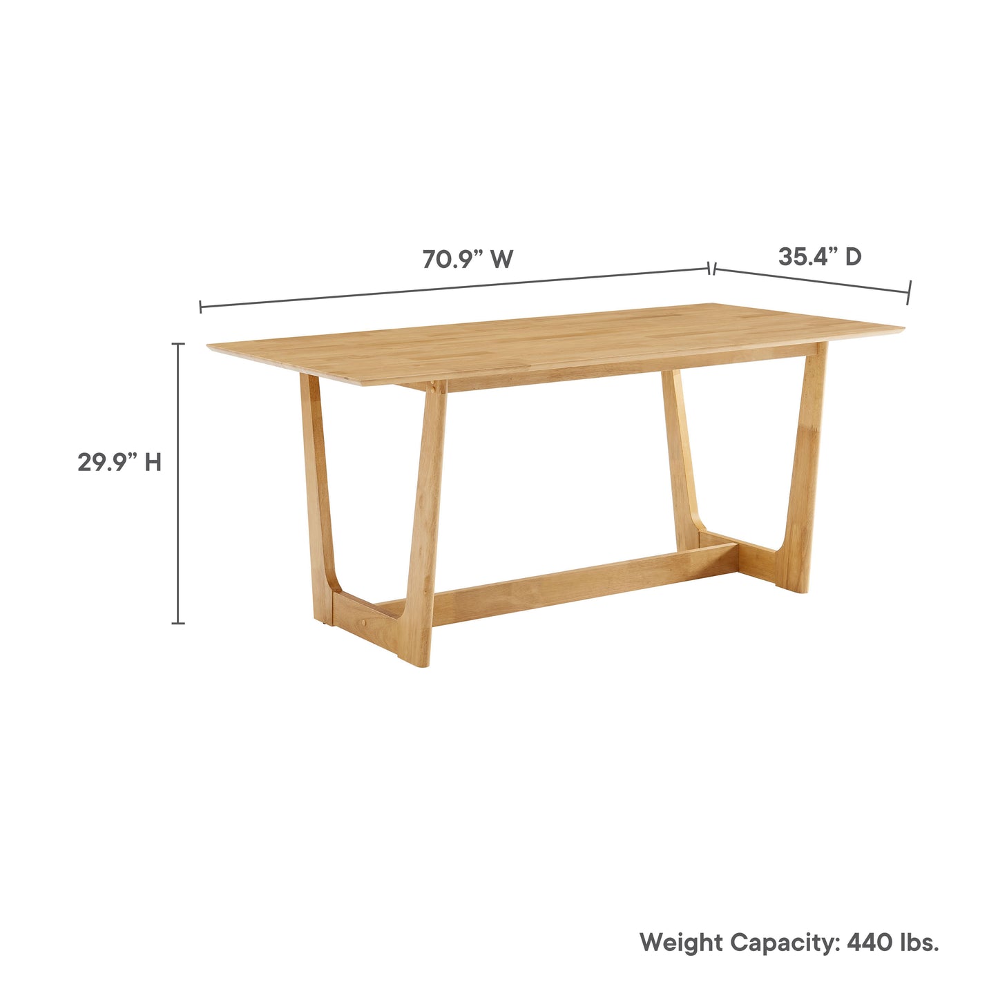 Solara 71" Rectangle Wood Dining Table by Modway EEI-6914