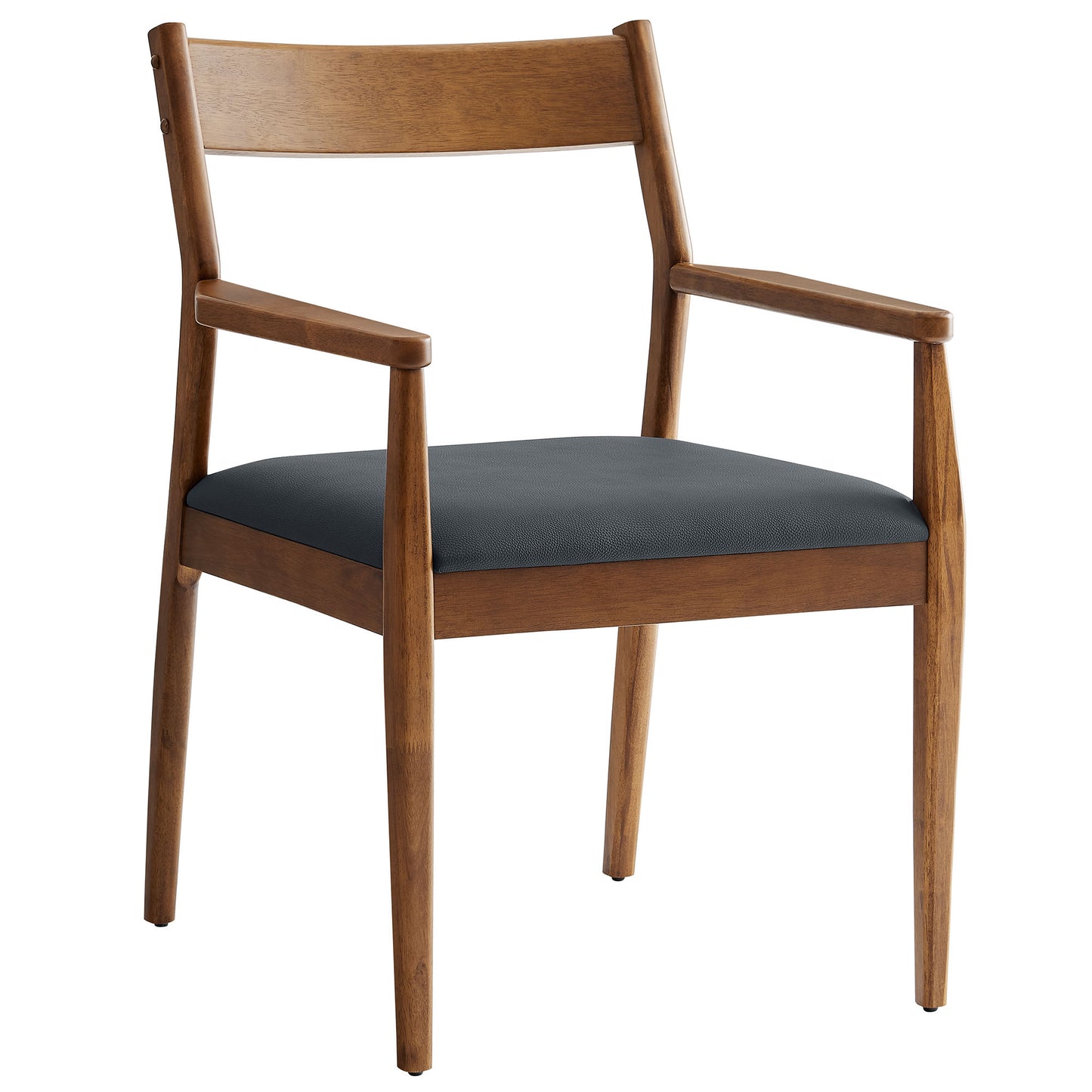 Solara Fabric and Vegan Leather Wood Dining Armchairs Set of 2