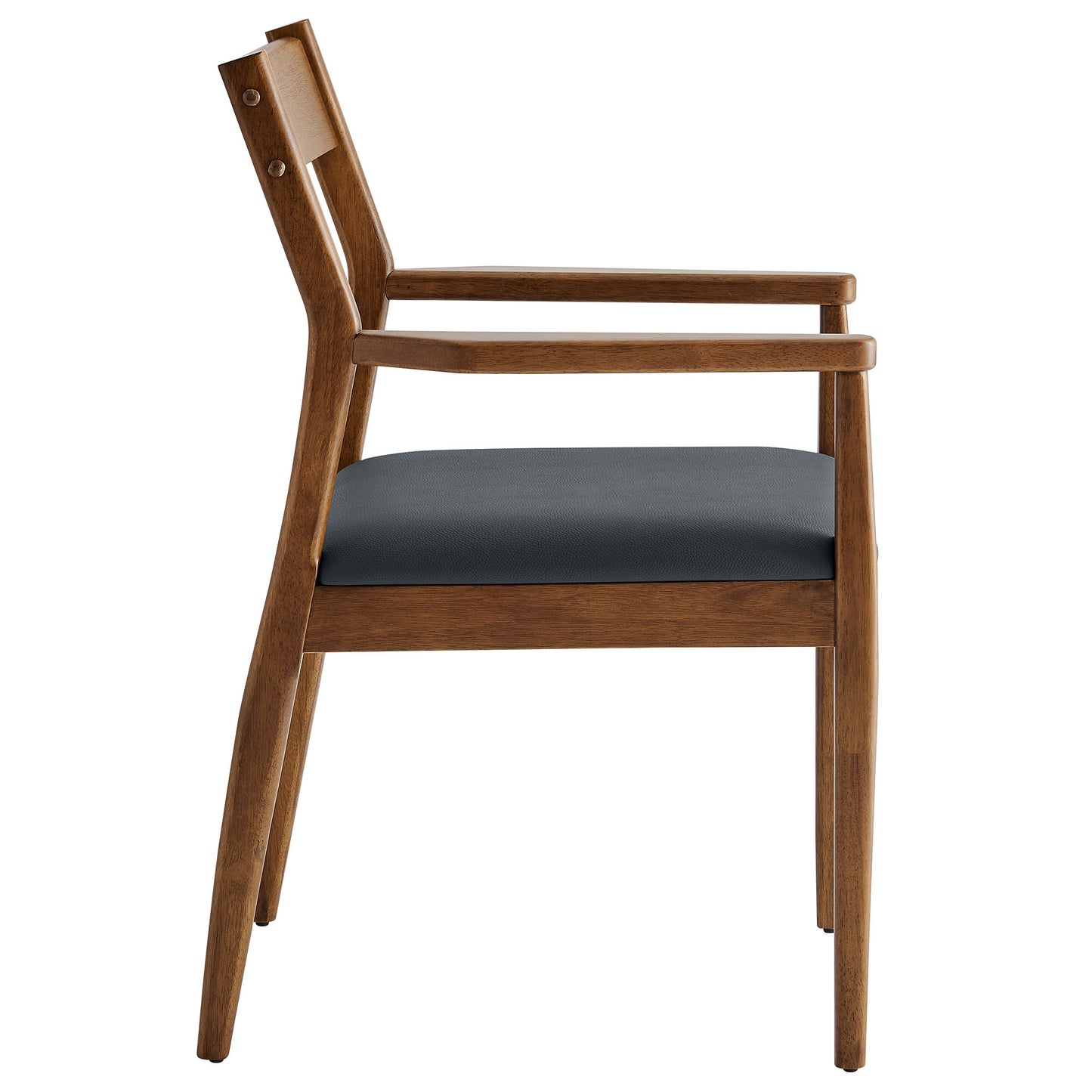 Solara Fabric and Vegan Leather Wood Dining Armchairs Set of 2