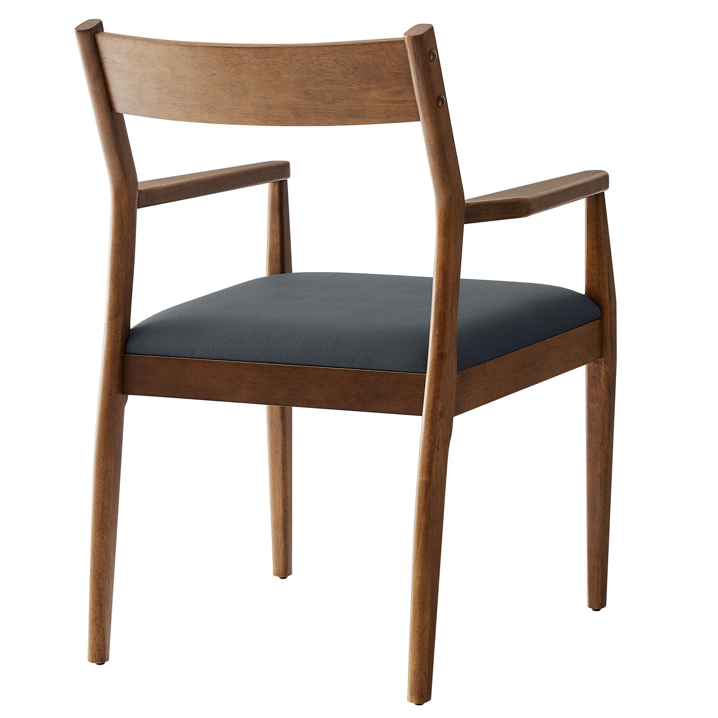 Solara Fabric and Vegan Leather Wood Dining Armchairs Set of 2