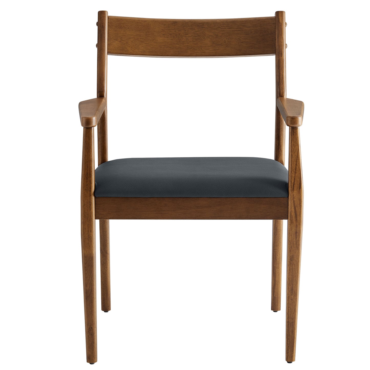 Solara Fabric and Vegan Leather Wood Dining Armchairs Set of 2