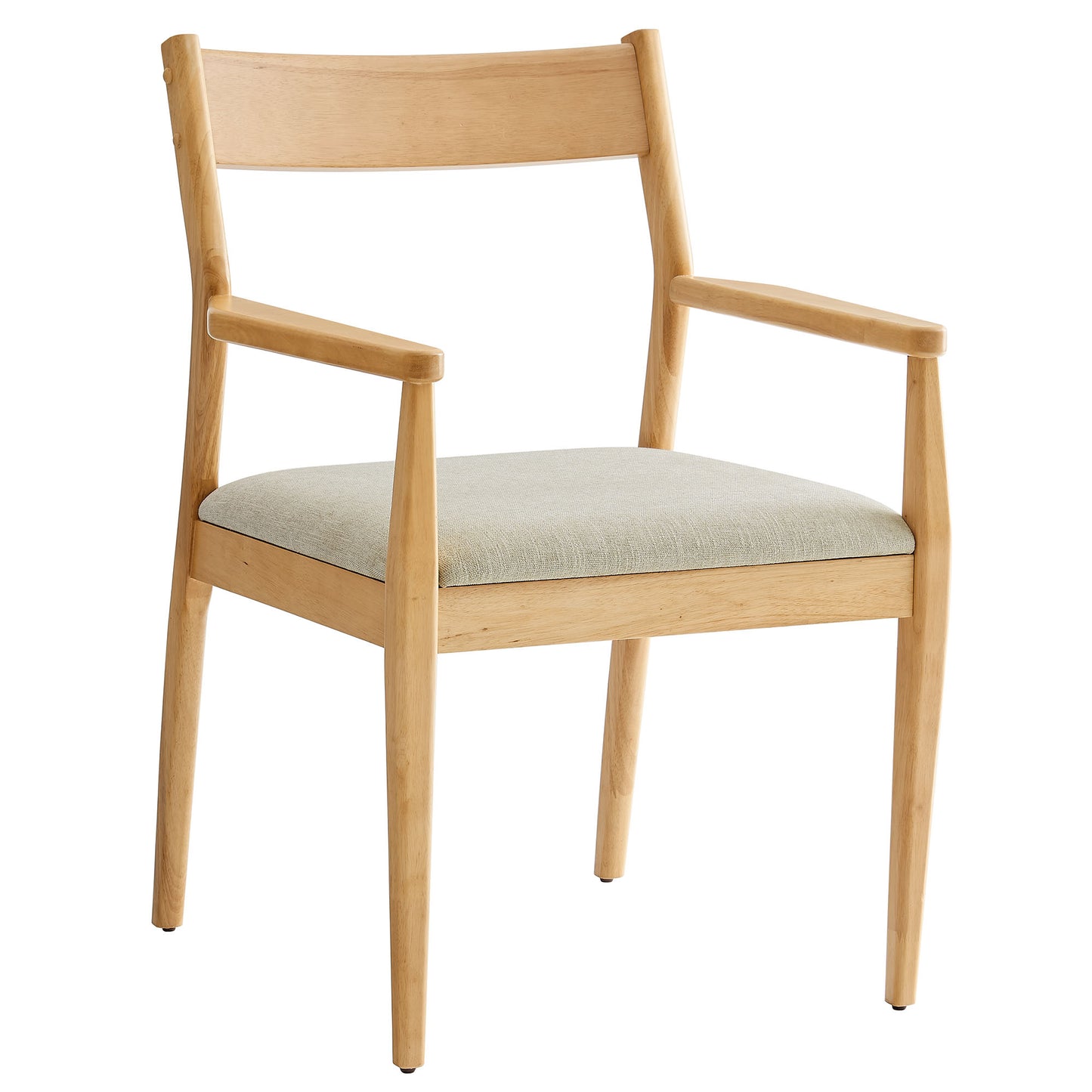 Solara Fabric and Vegan Leather Wood Dining Armchairs Set of 2