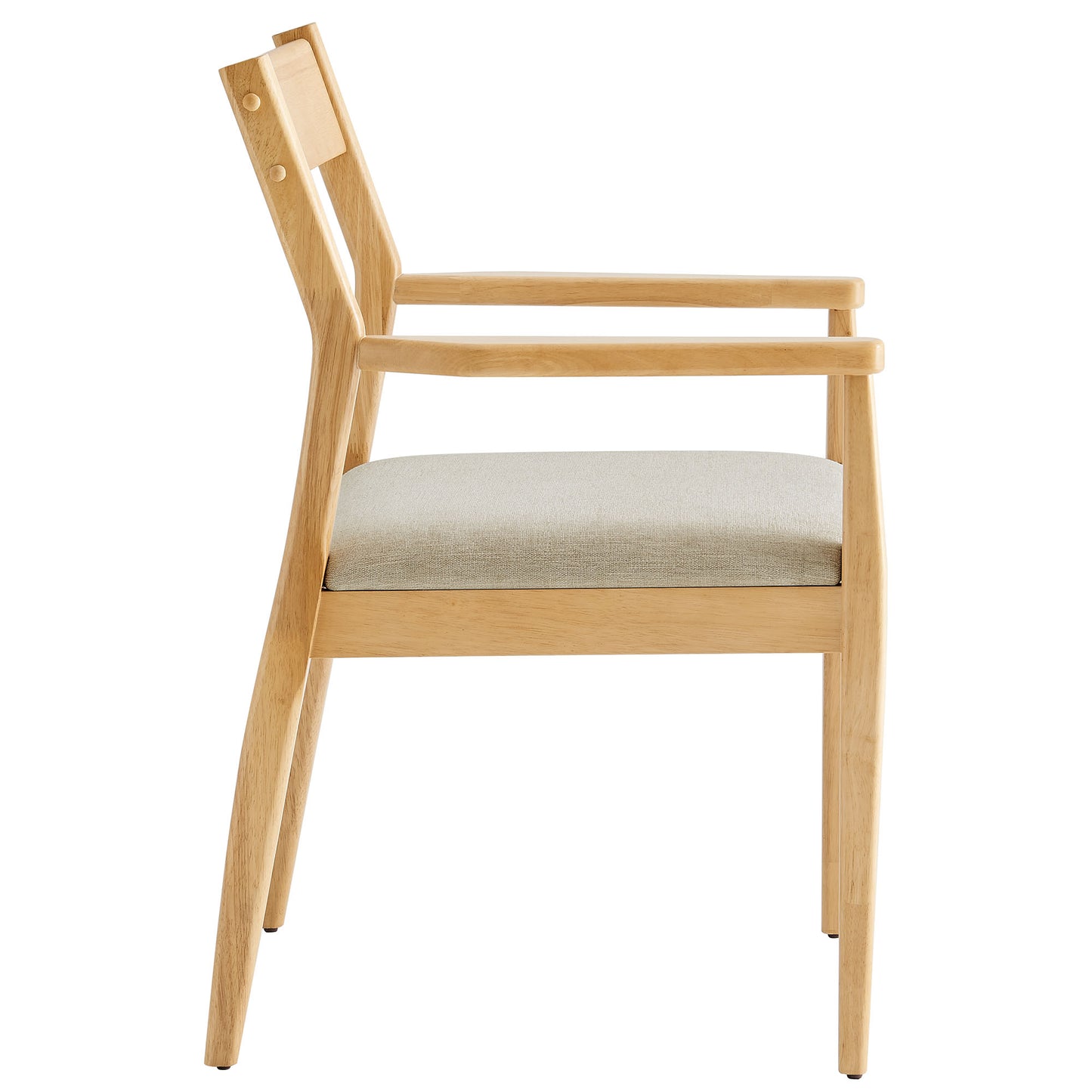 Solara Fabric and Vegan Leather Wood Dining Armchairs Set of 2