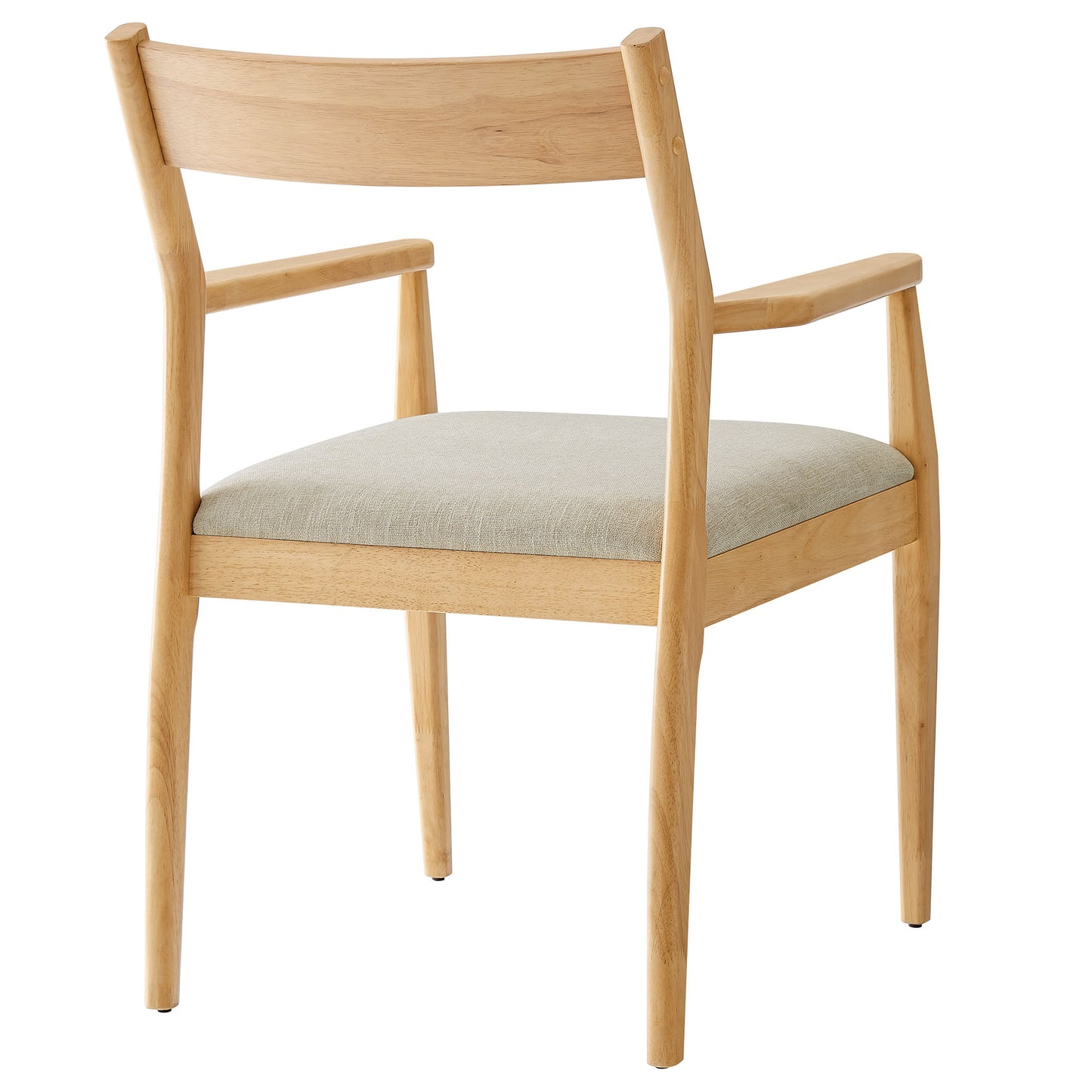 Solara Fabric and Vegan Leather Wood Dining Armchairs Set of 2