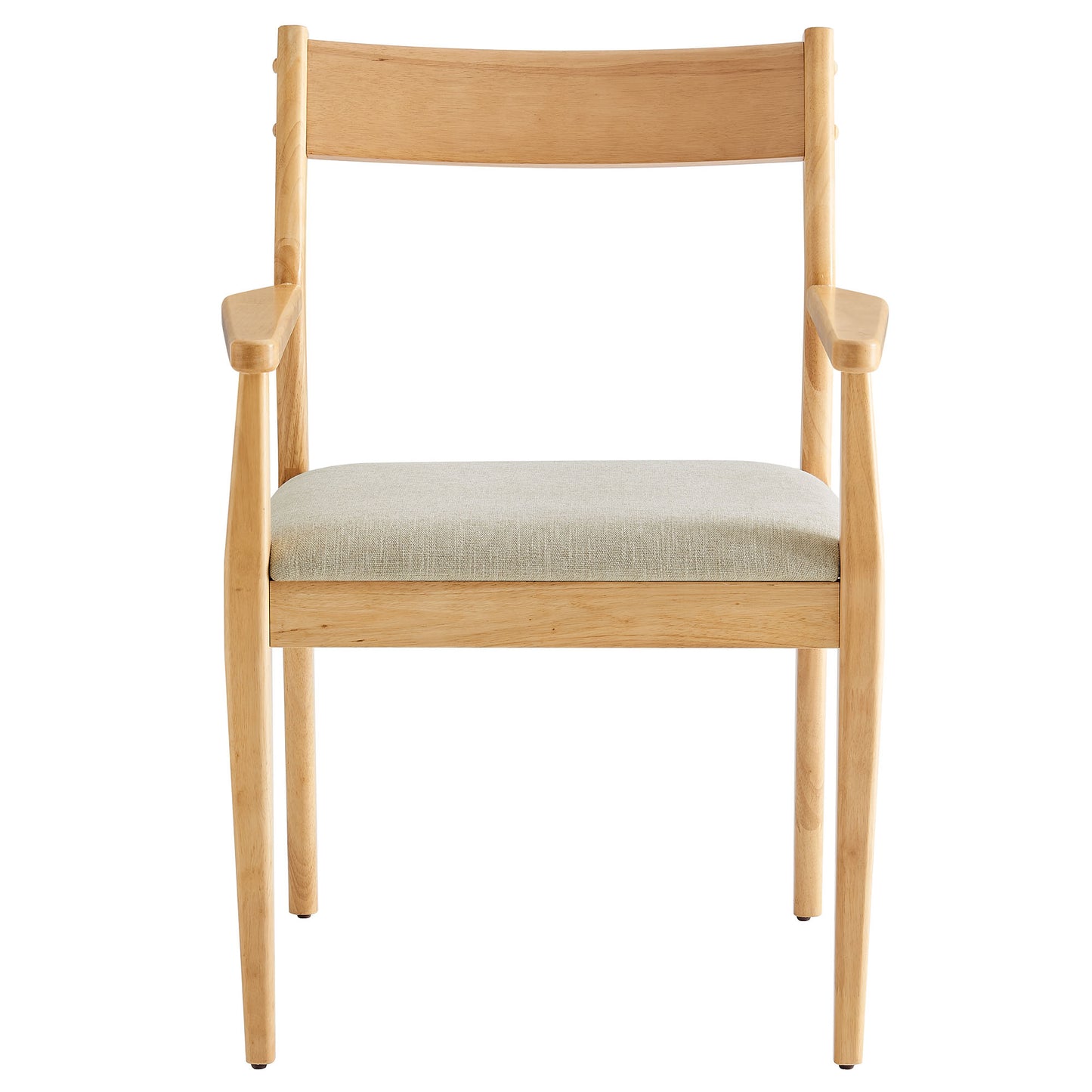 Solara Fabric and Vegan Leather Wood Dining Armchairs Set of 2