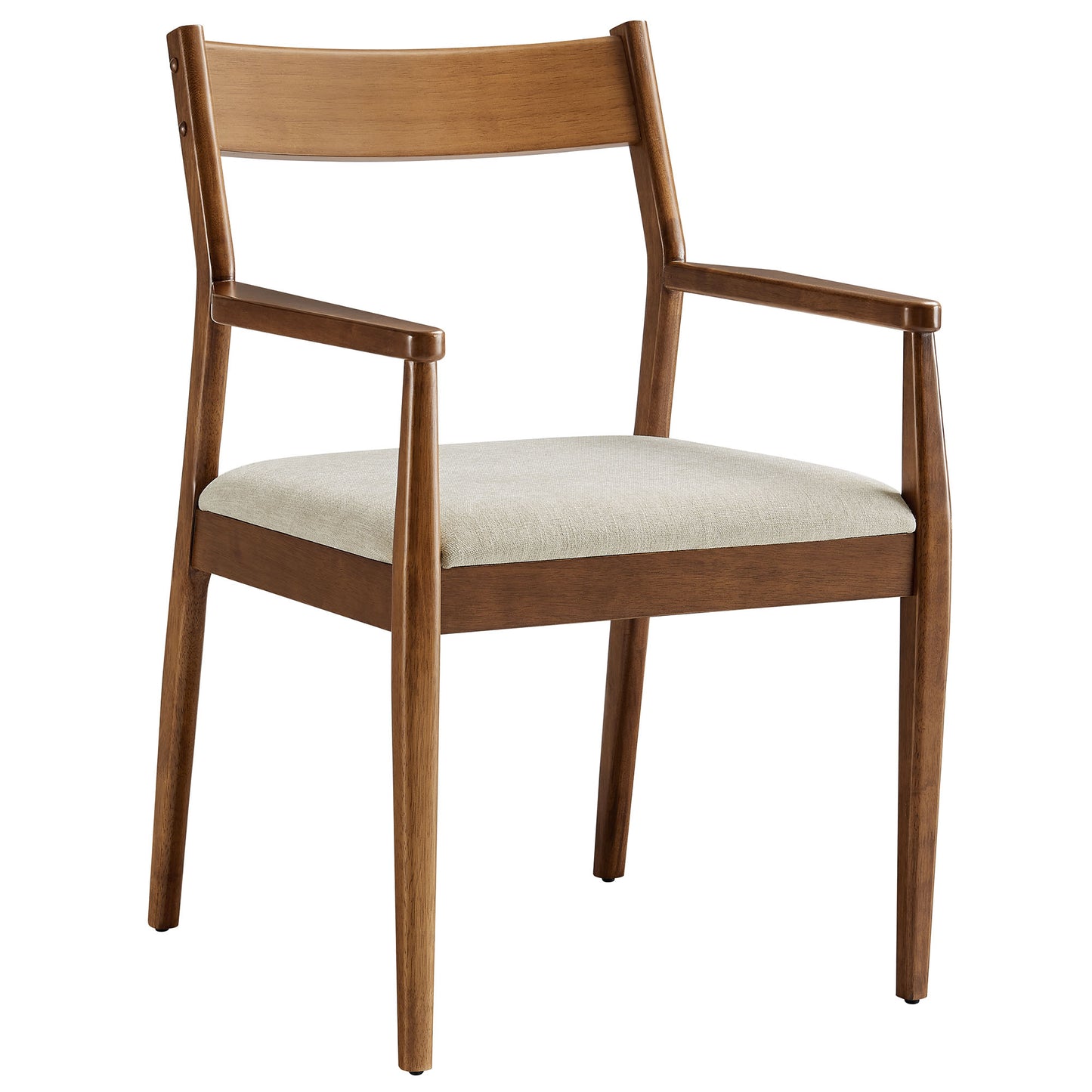 Solara Fabric and Vegan Leather Wood Dining Armchairs Set of 2