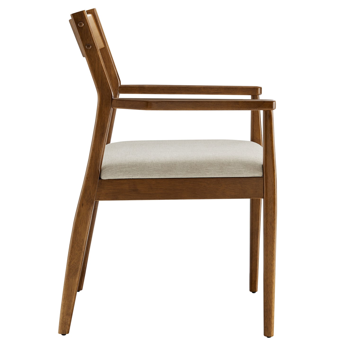 Solara Fabric and Vegan Leather Wood Dining Armchairs Set of 2