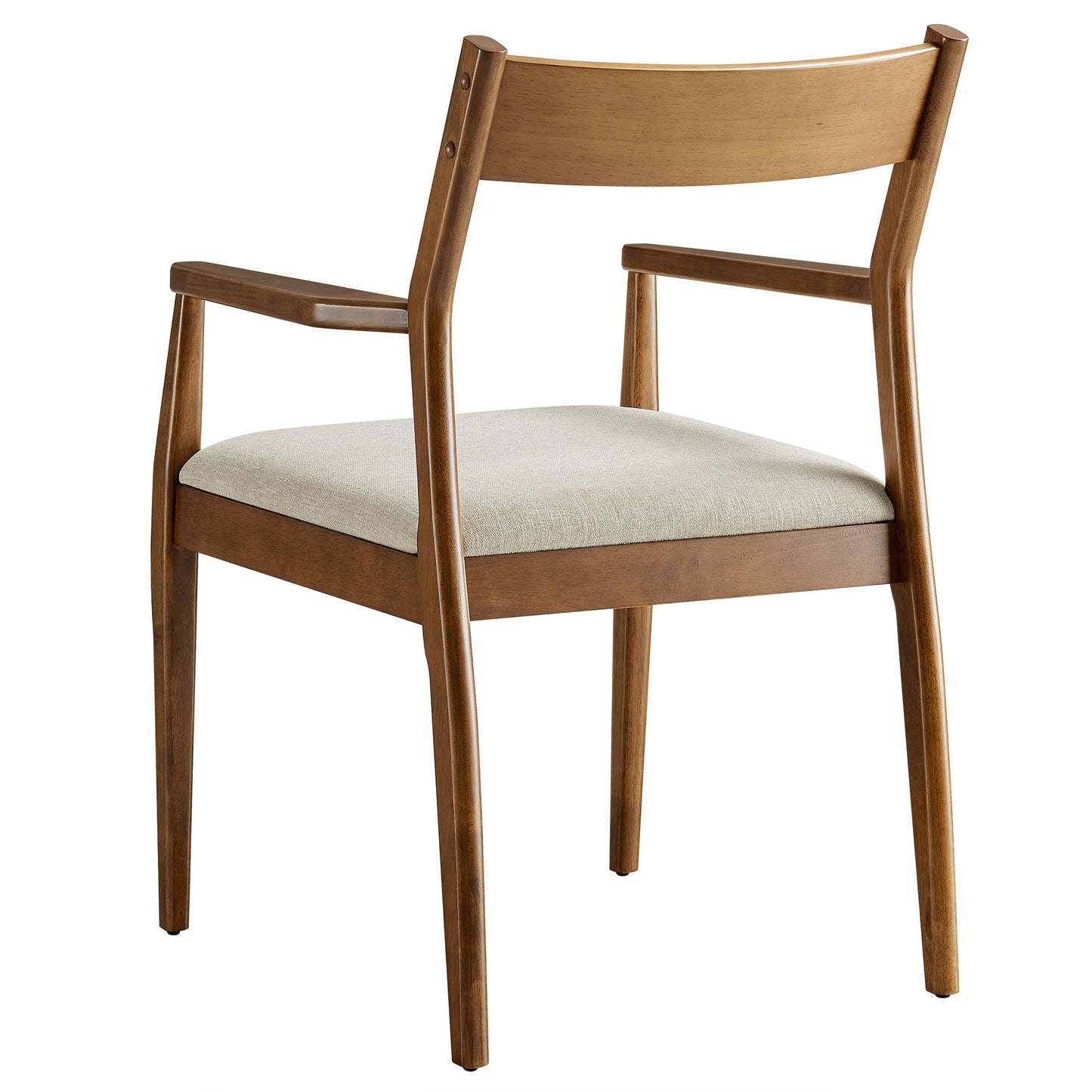 Solara Fabric and Vegan Leather Wood Dining Armchairs Set of 2