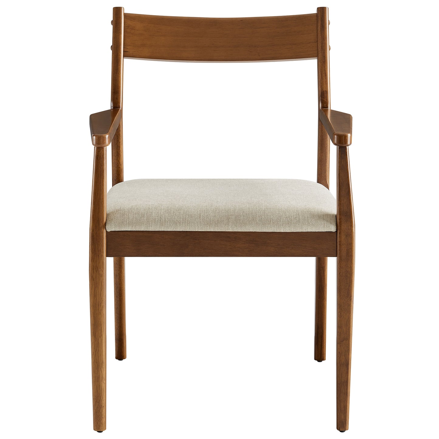 Solara Fabric and Vegan Leather Wood Dining Armchairs Set of 2