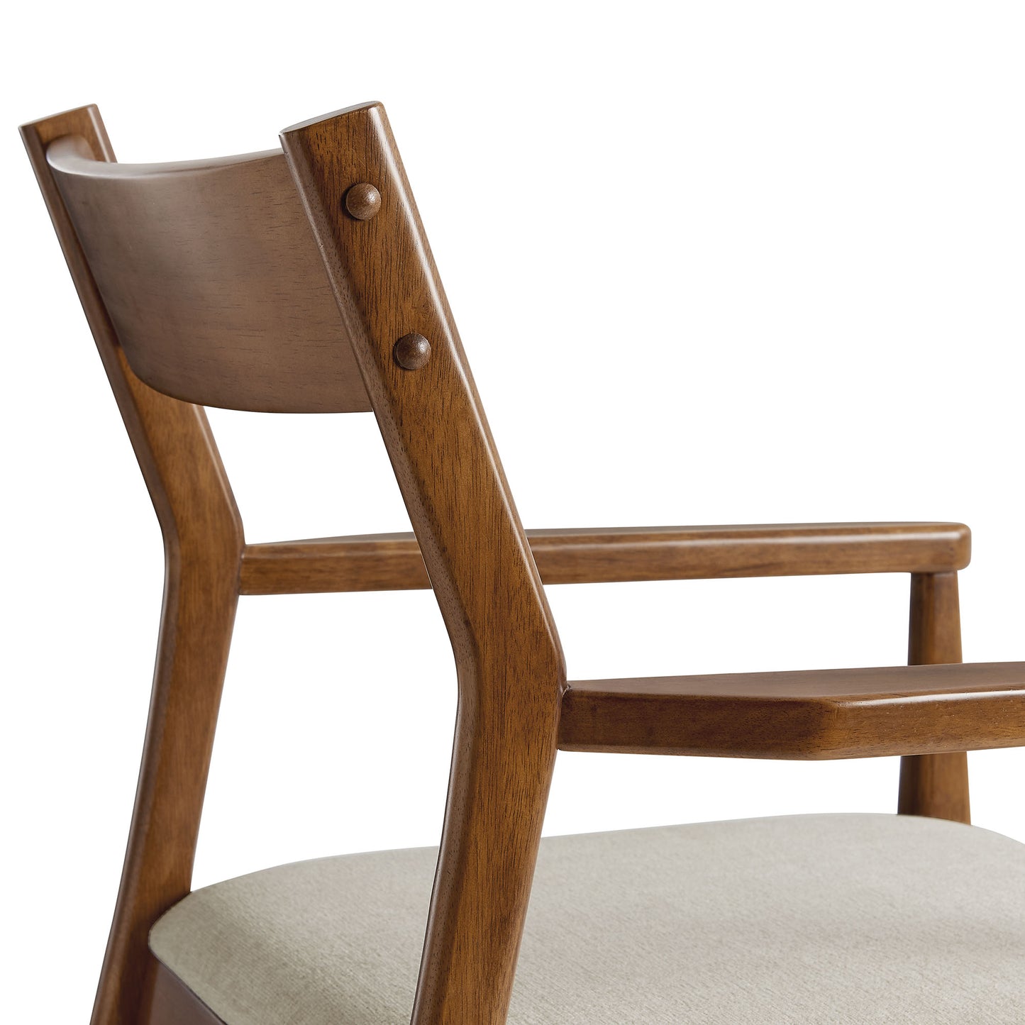 Solara Fabric and Vegan Leather Wood Dining Armchairs Set of 2