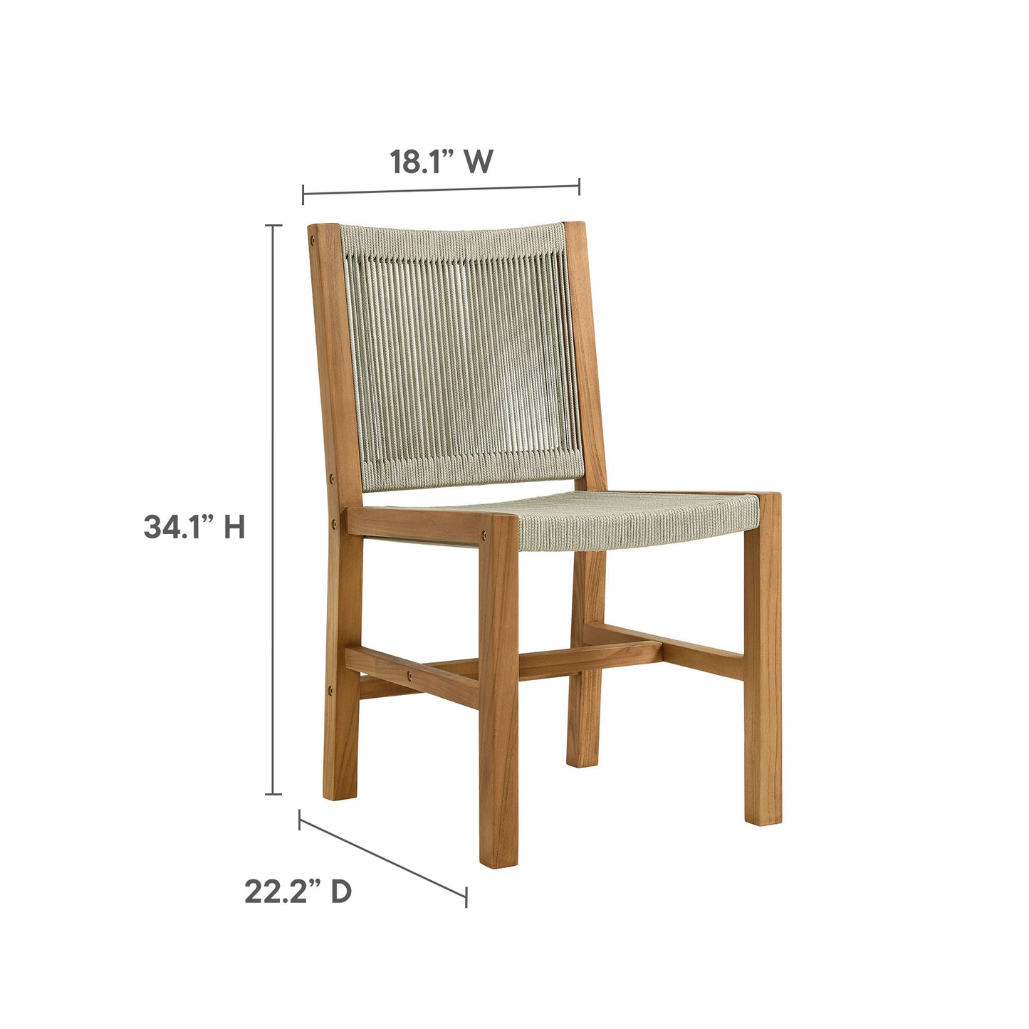 Vienna 7-Piece Outdoor Patio Teak and Rope Dining Set by Modway EEI-6928-NAT-NAT