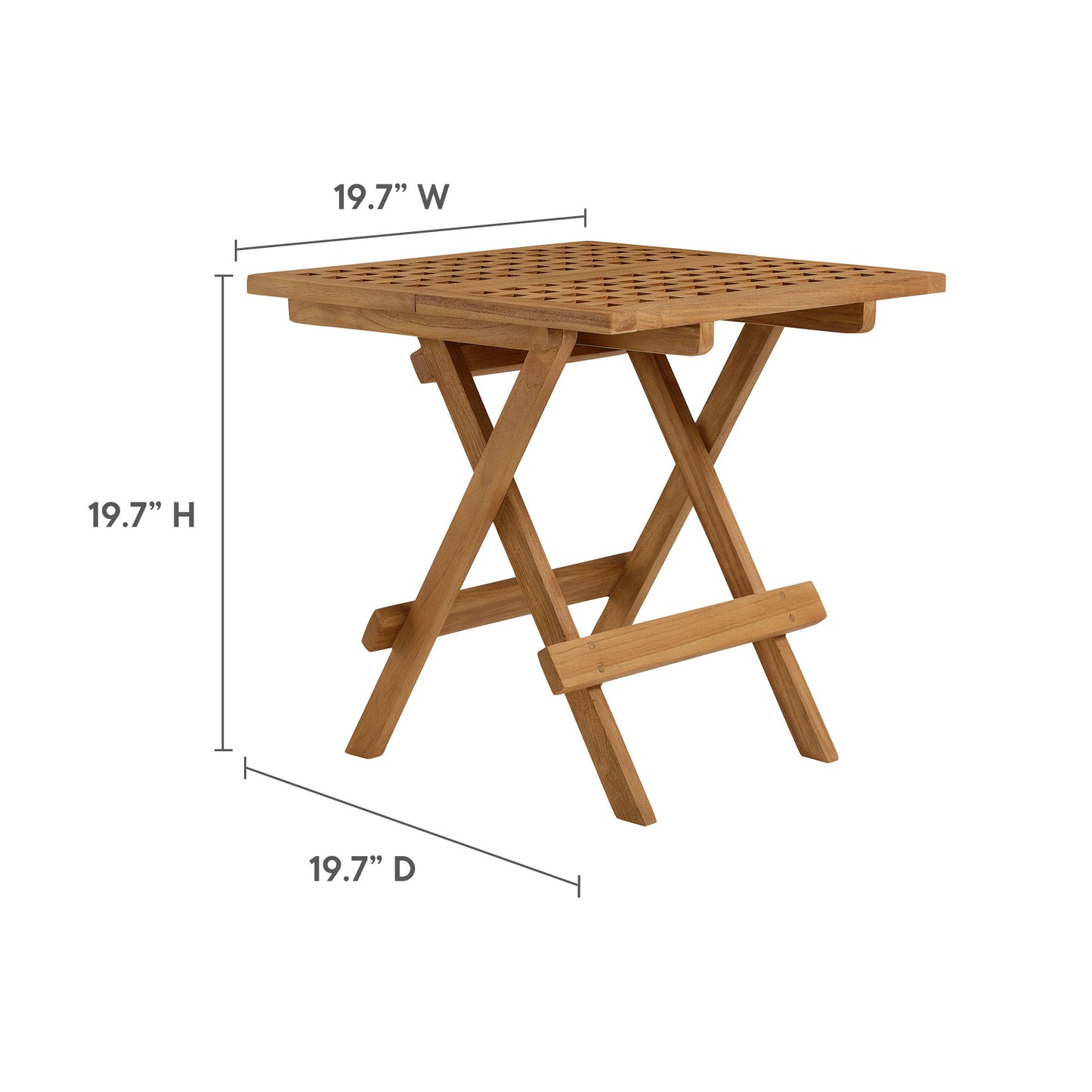 Vienna 3-Piece Outdoor Patio Teak and Rope Folding Lounge Chairs and Side Table by Modway EEI-6937-NAT-NAT