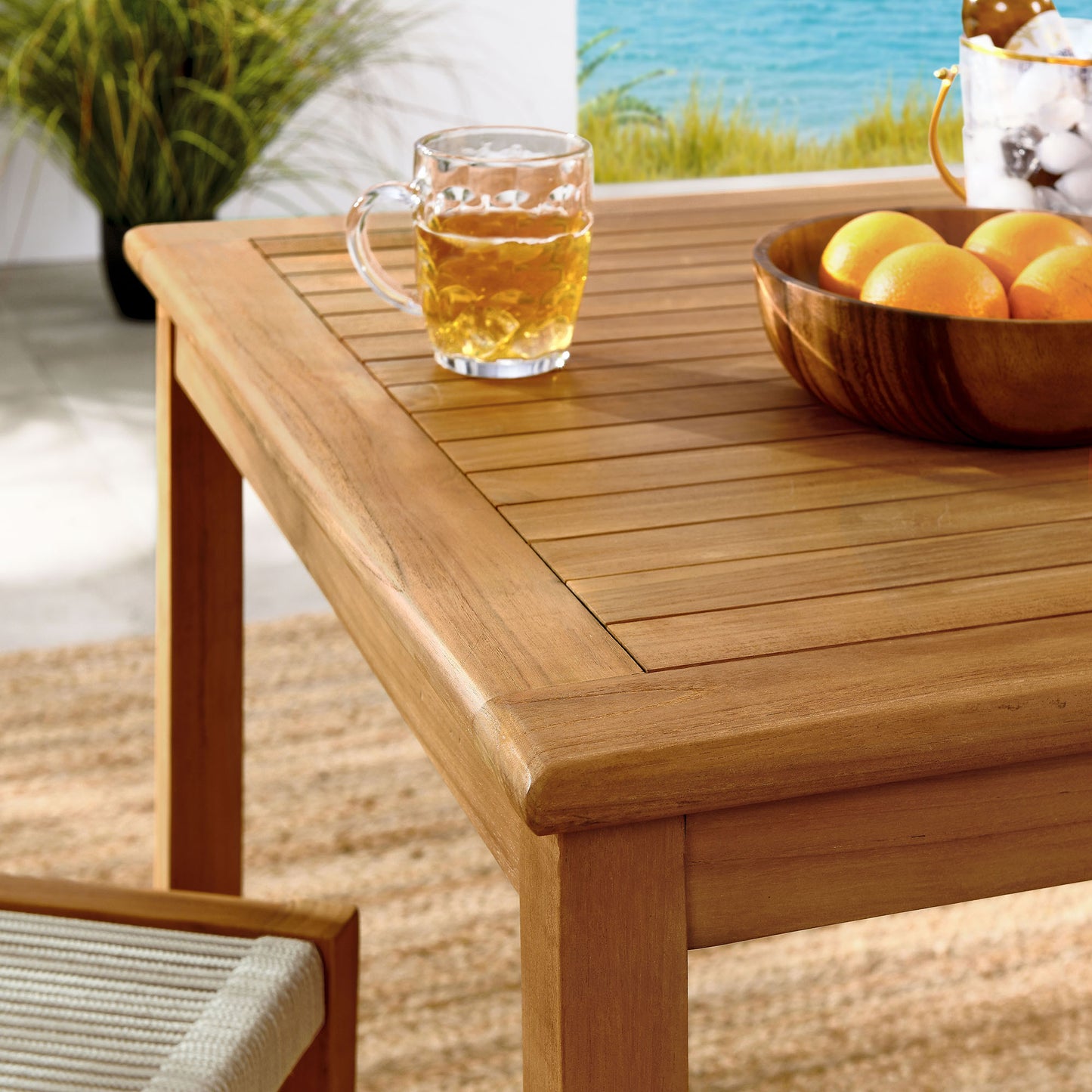 Vienna 3-Piece Outdoor Patio Teak and Rope Dining Set with Armchairs and Armless Chairs by Modway