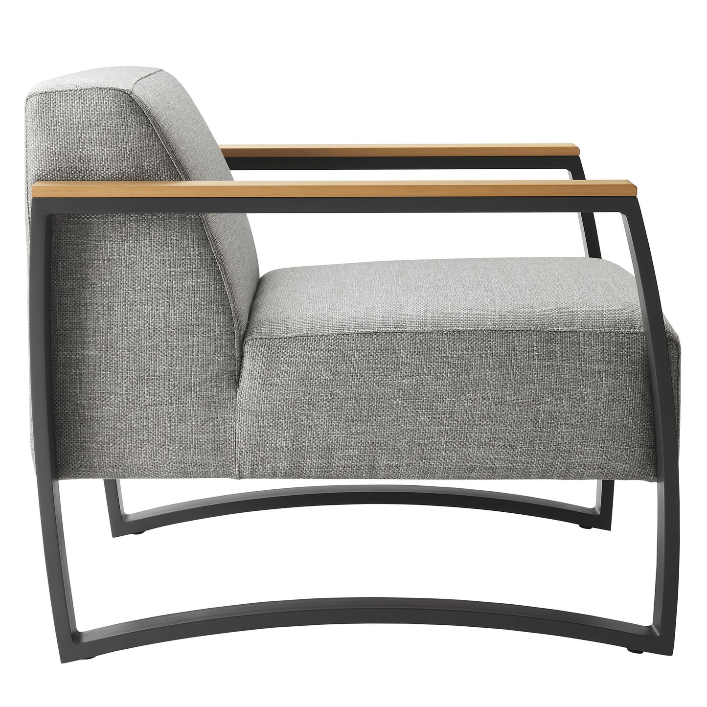 Sauve Outdoor Patio Aluminum and Fabric Armchair by Modway EEI-6947-CHA-LGR
