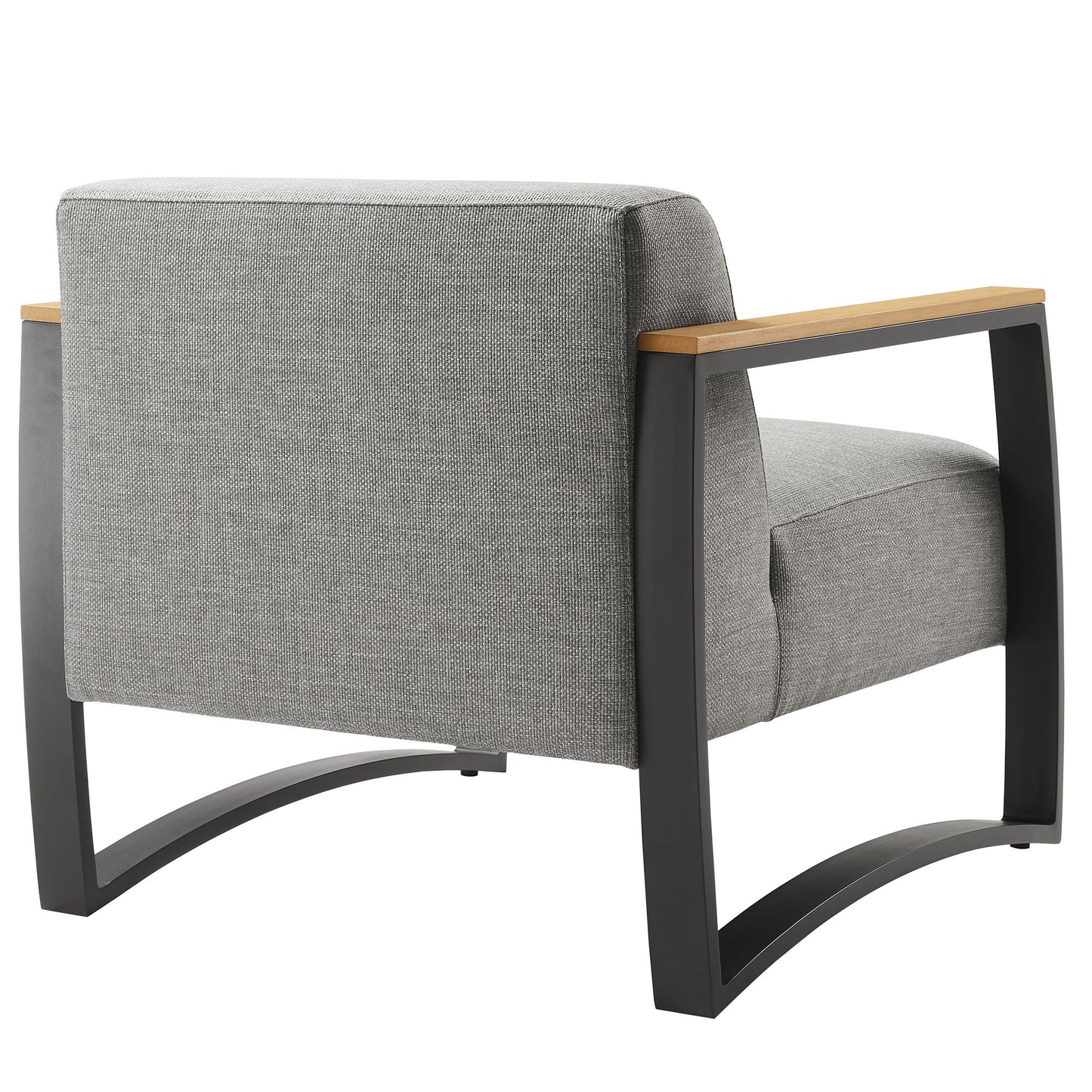 Sauve Outdoor Patio Aluminum and Fabric Armchair by Modway EEI-6947-CHA-LGR