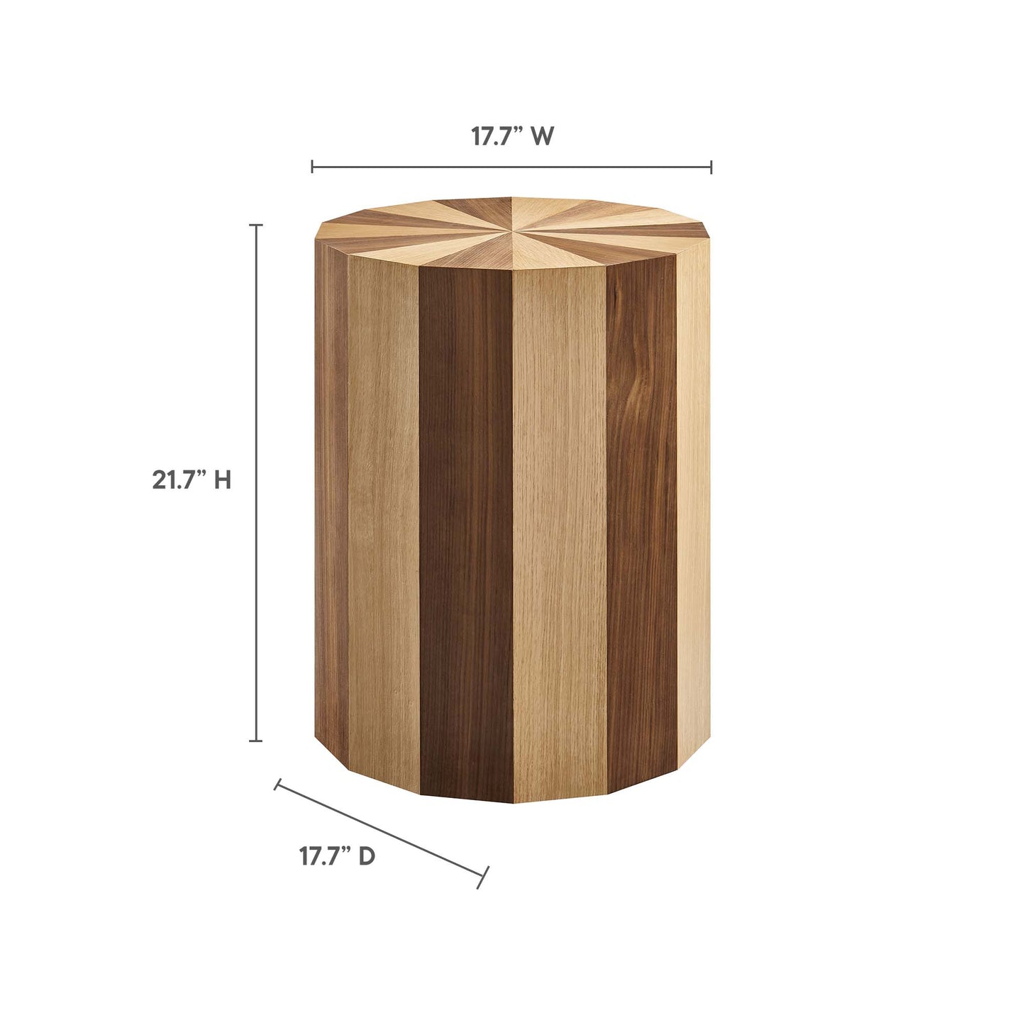 Twirl Two-Toned Wood Veneer Side Table by Modway EEI-6952-OAK-WAL