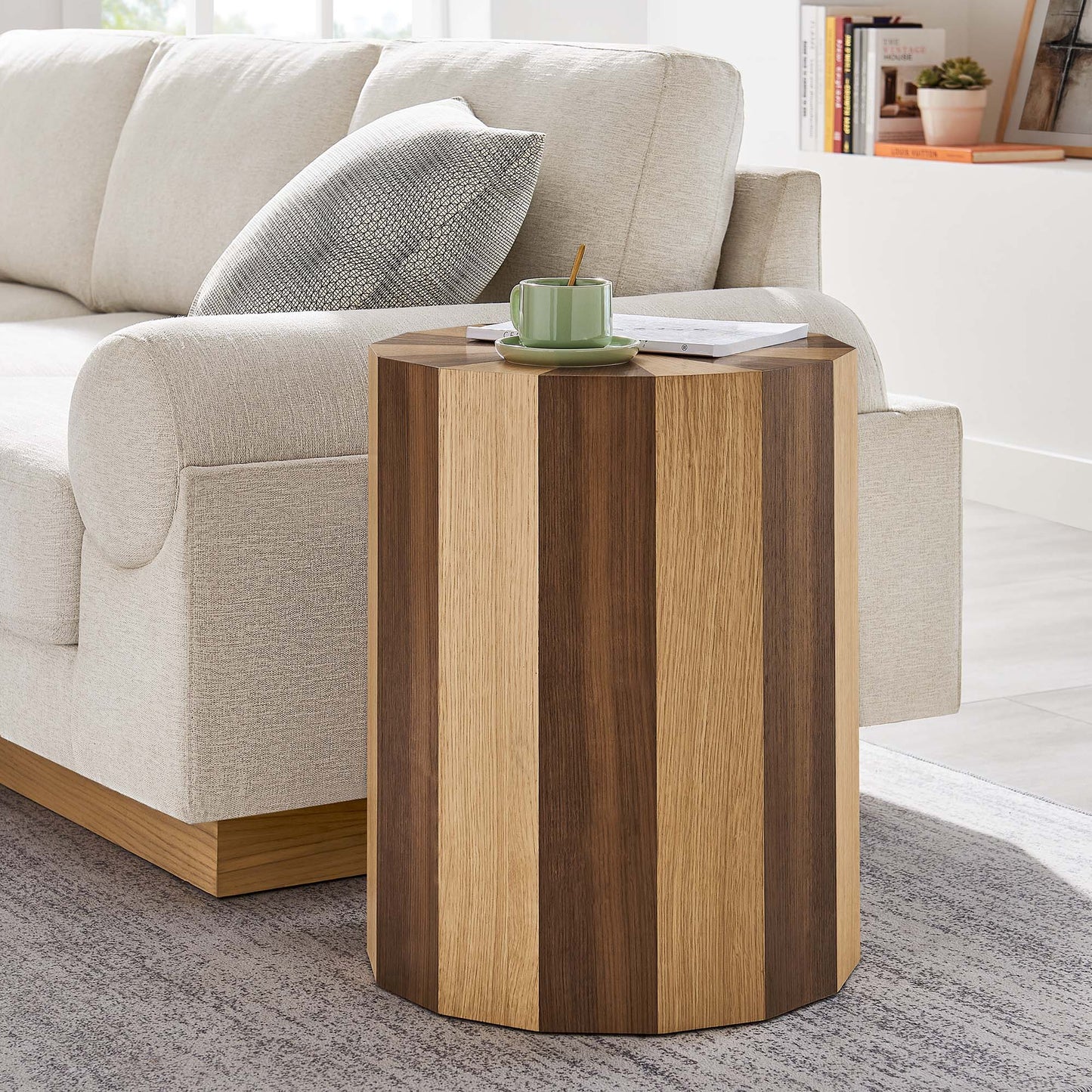 Twirl Two-Toned Wood Veneer Side Table by Modway EEI-6952-OAK-WAL