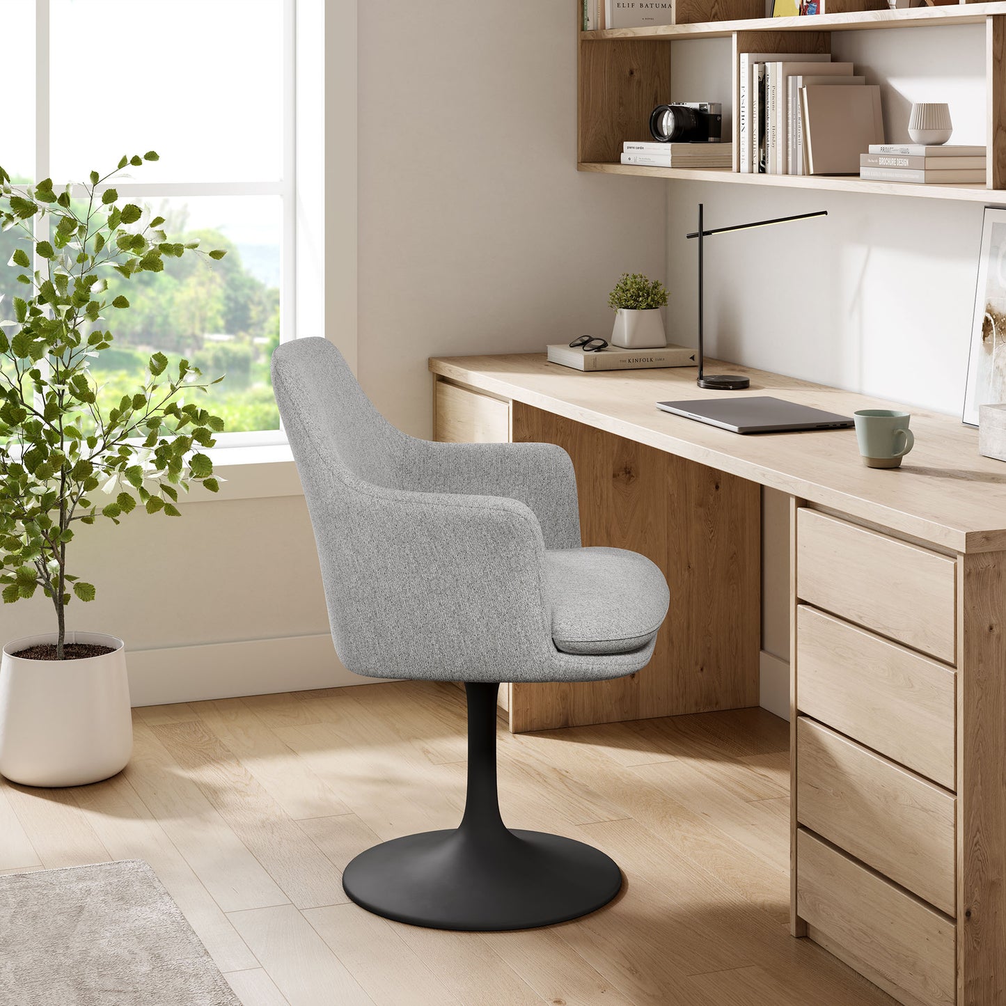 Lippa Swivel Dining Upholstered Armchair by Modway