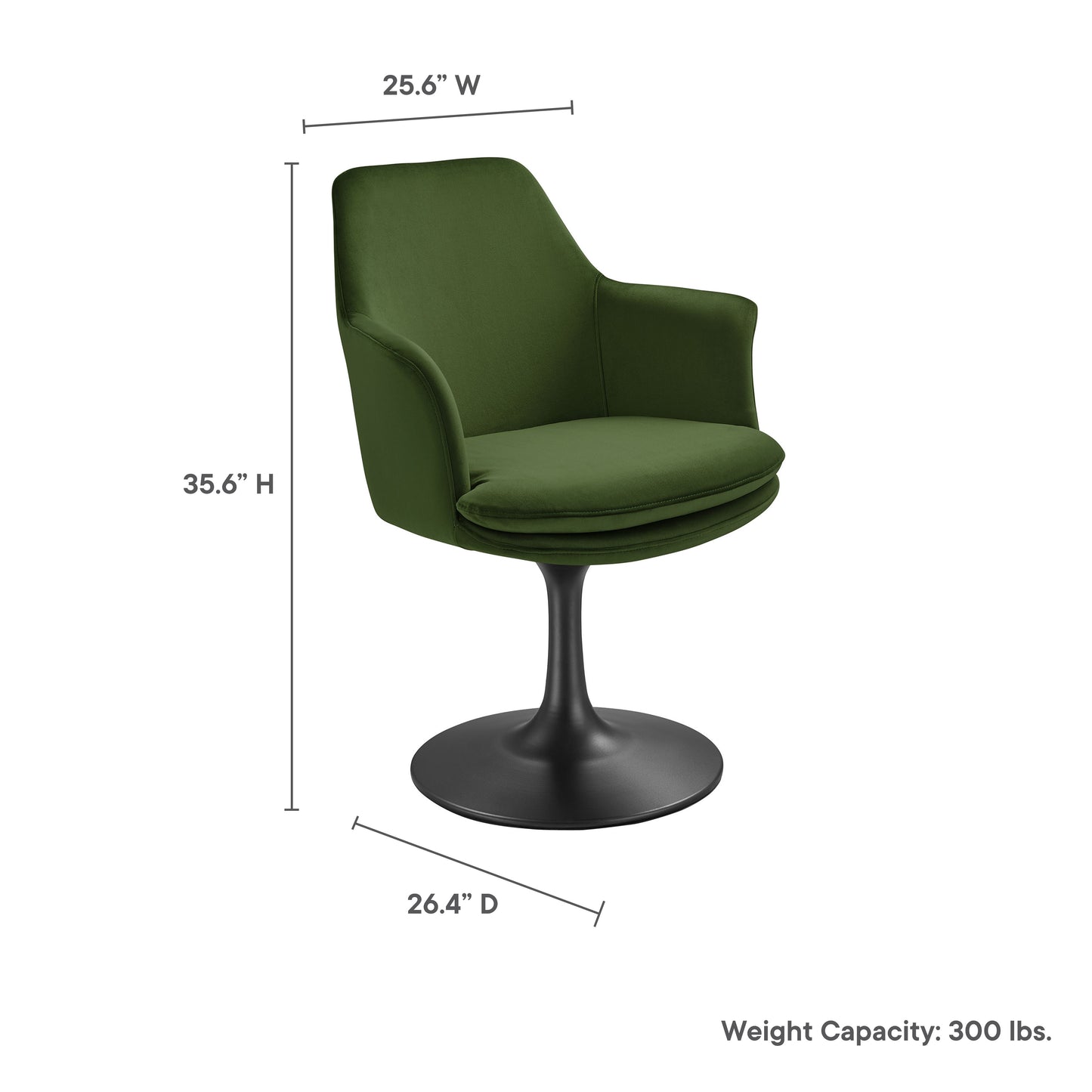 Lippa Performance Velvet Swivel Dining Armchair by Modway EEI-6957