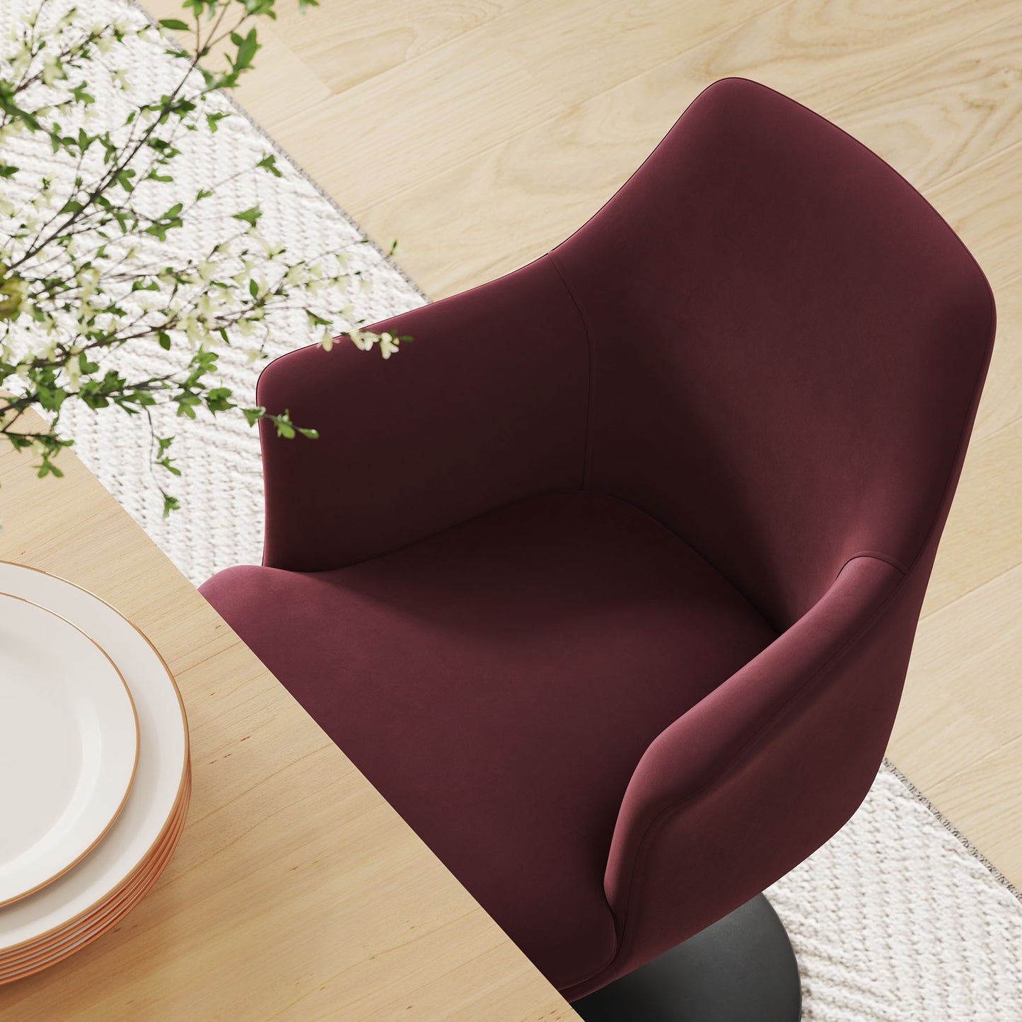 Lippa Performance Velvet Swivel Dining Armchair by Modway EEI-6957