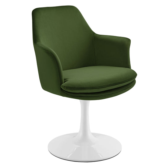 Lippa Performance Velvet Swivel Dining Armchair
