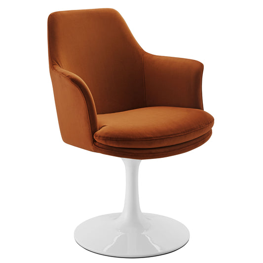 Lippa Performance Velvet Swivel Dining Armchair