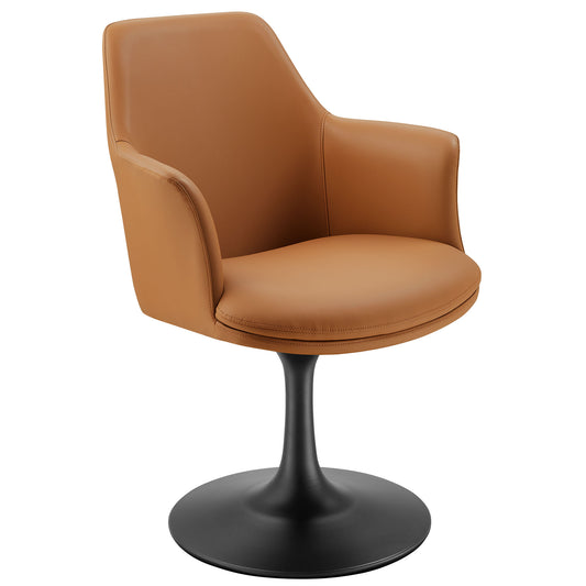 Lippa Vegan Leather Swivel Dining Armchair