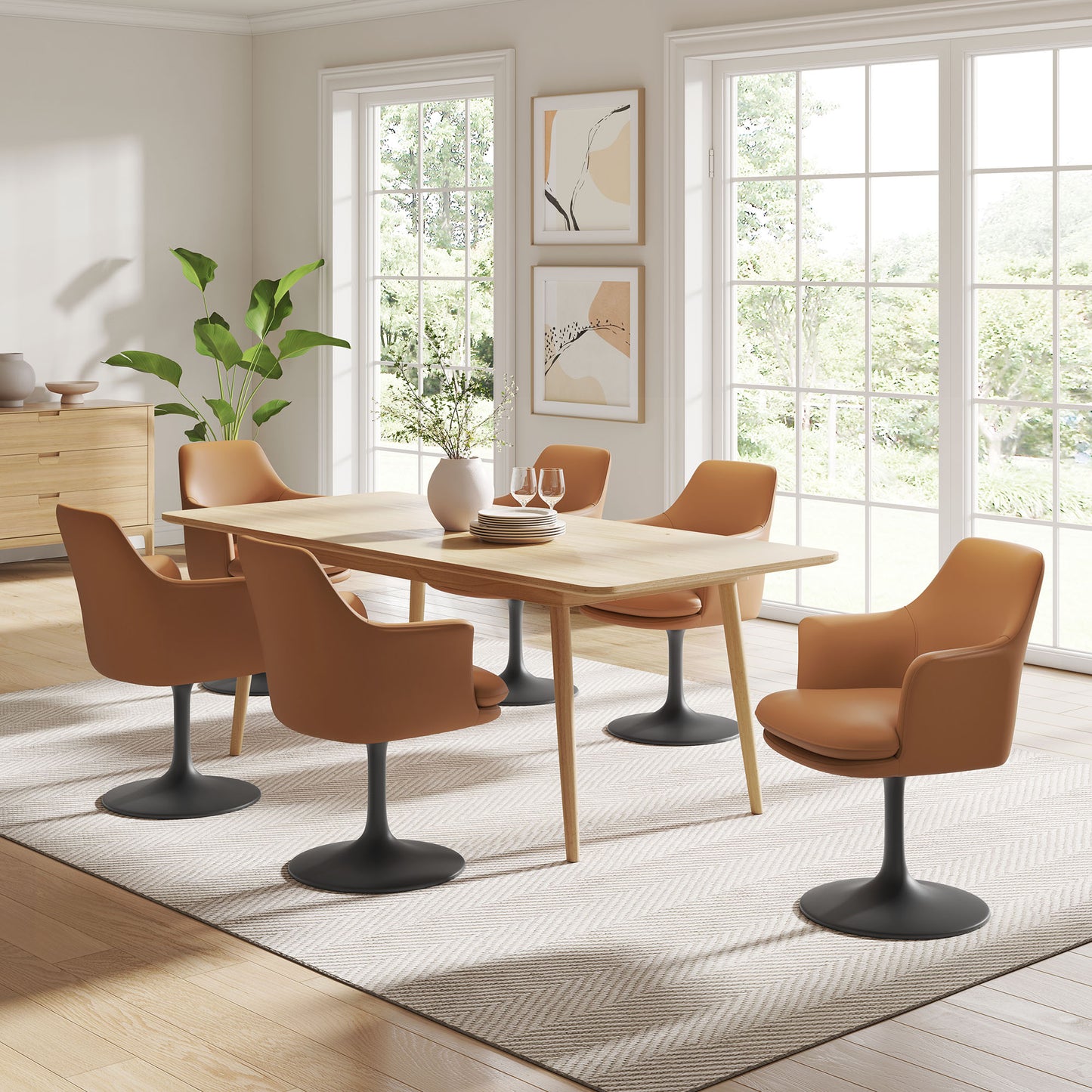 Lippa Vegan Leather Swivel Dining Armchair by Modway EEI-6958