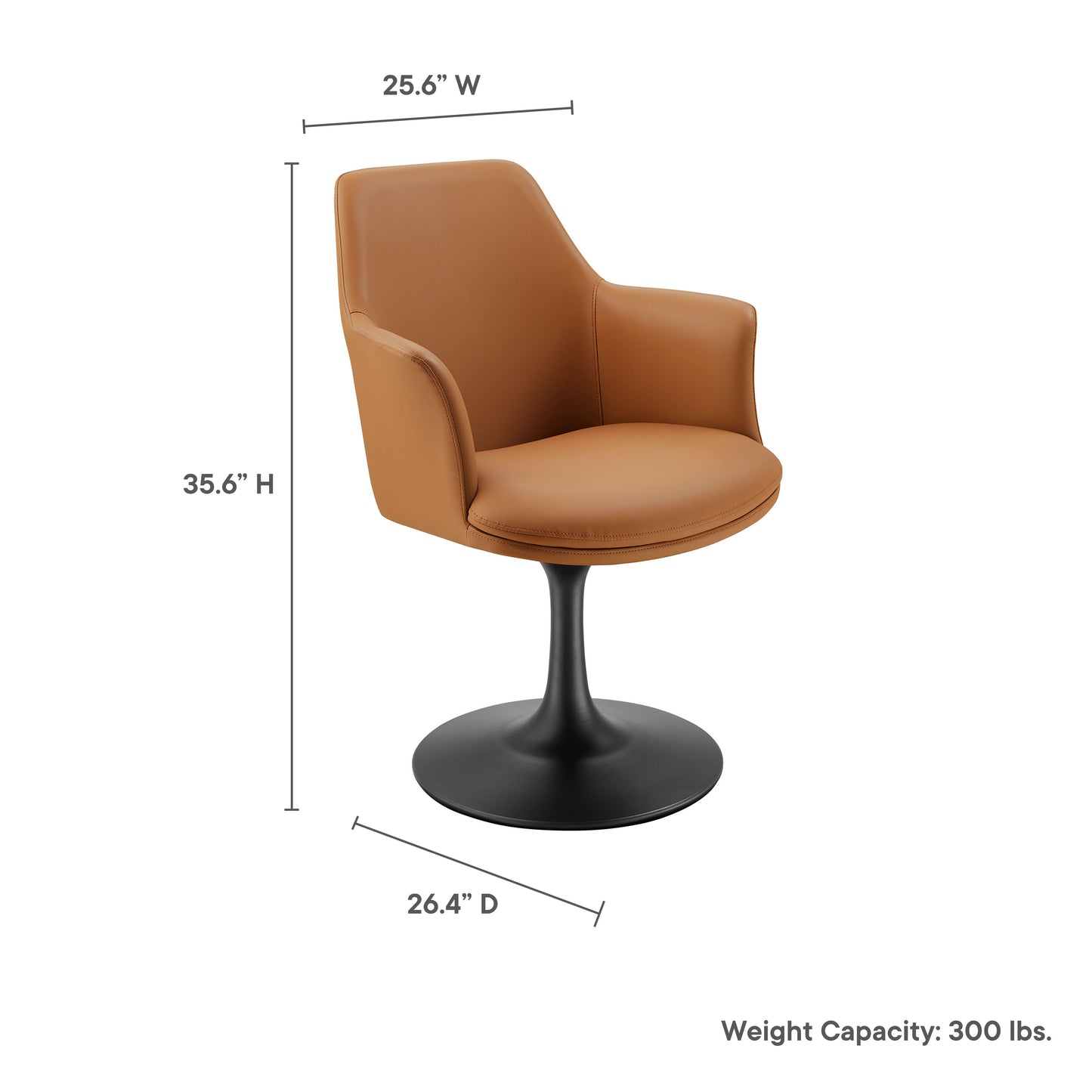 Lippa Vegan Leather Swivel Dining Armchair by Modway EEI-6958