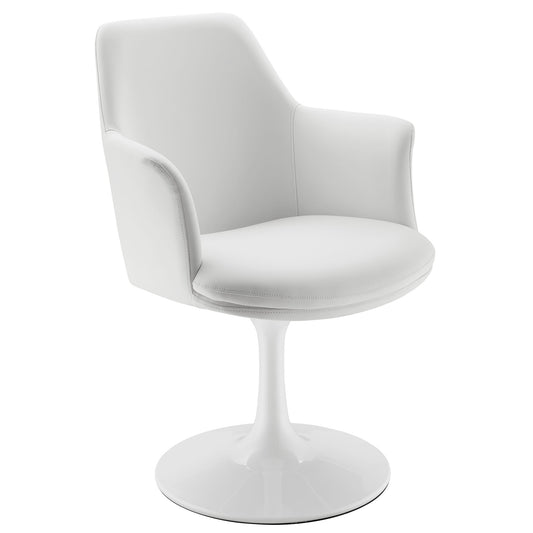 Lippa Vegan Leather Swivel Dining Armchair