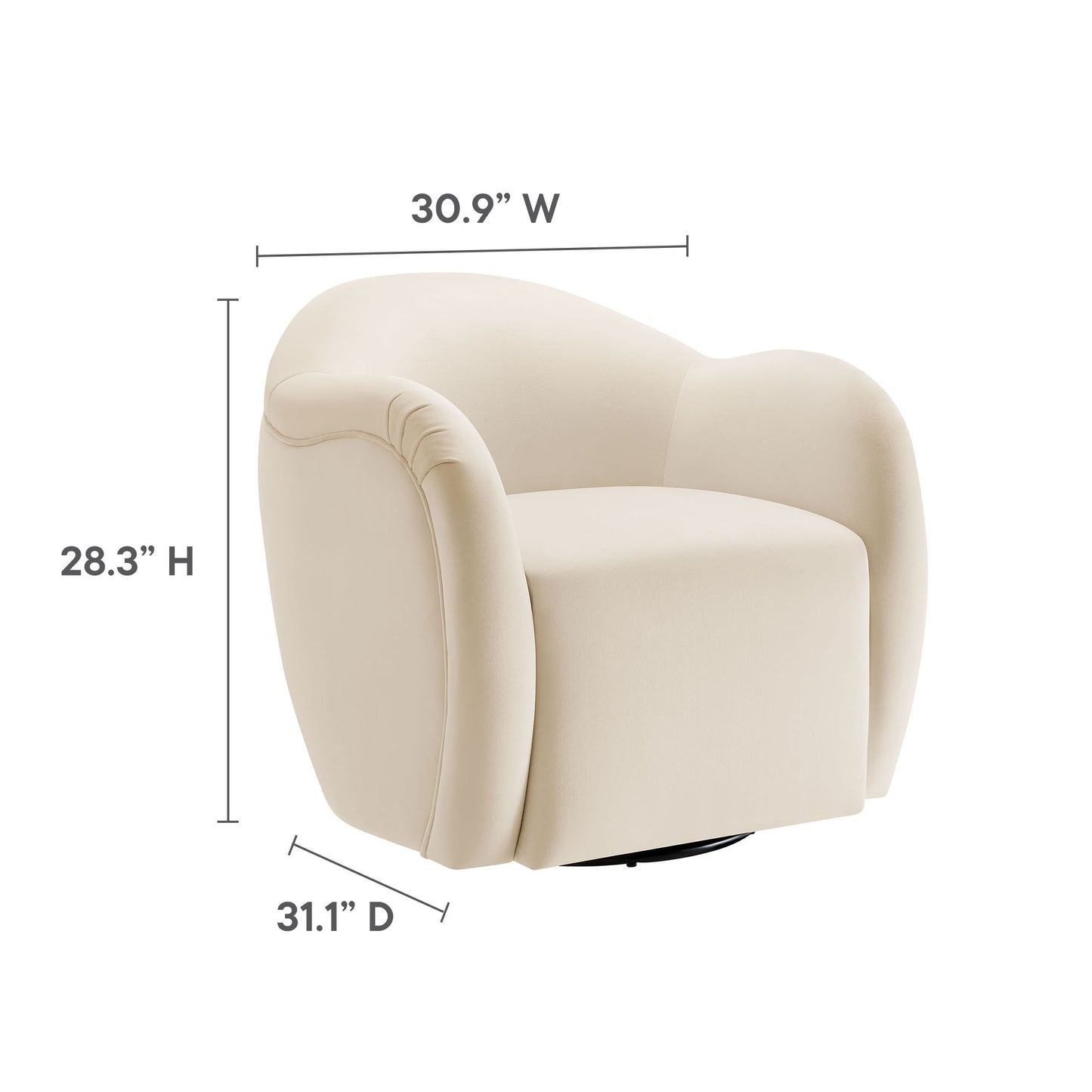 Compose Performance Velvet Swivel and Accent Chair by Modway