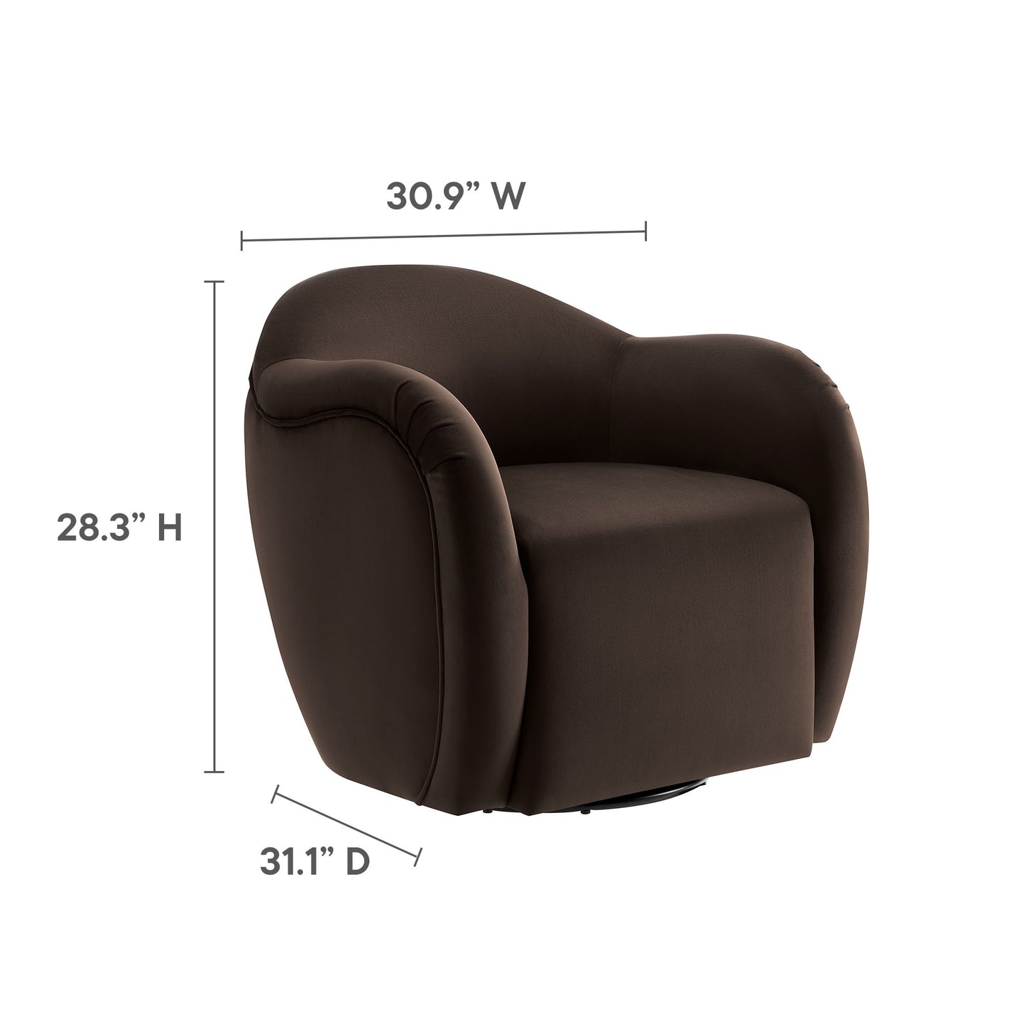 Compose Performance Velvet Swivel and Accent Chair by Modway