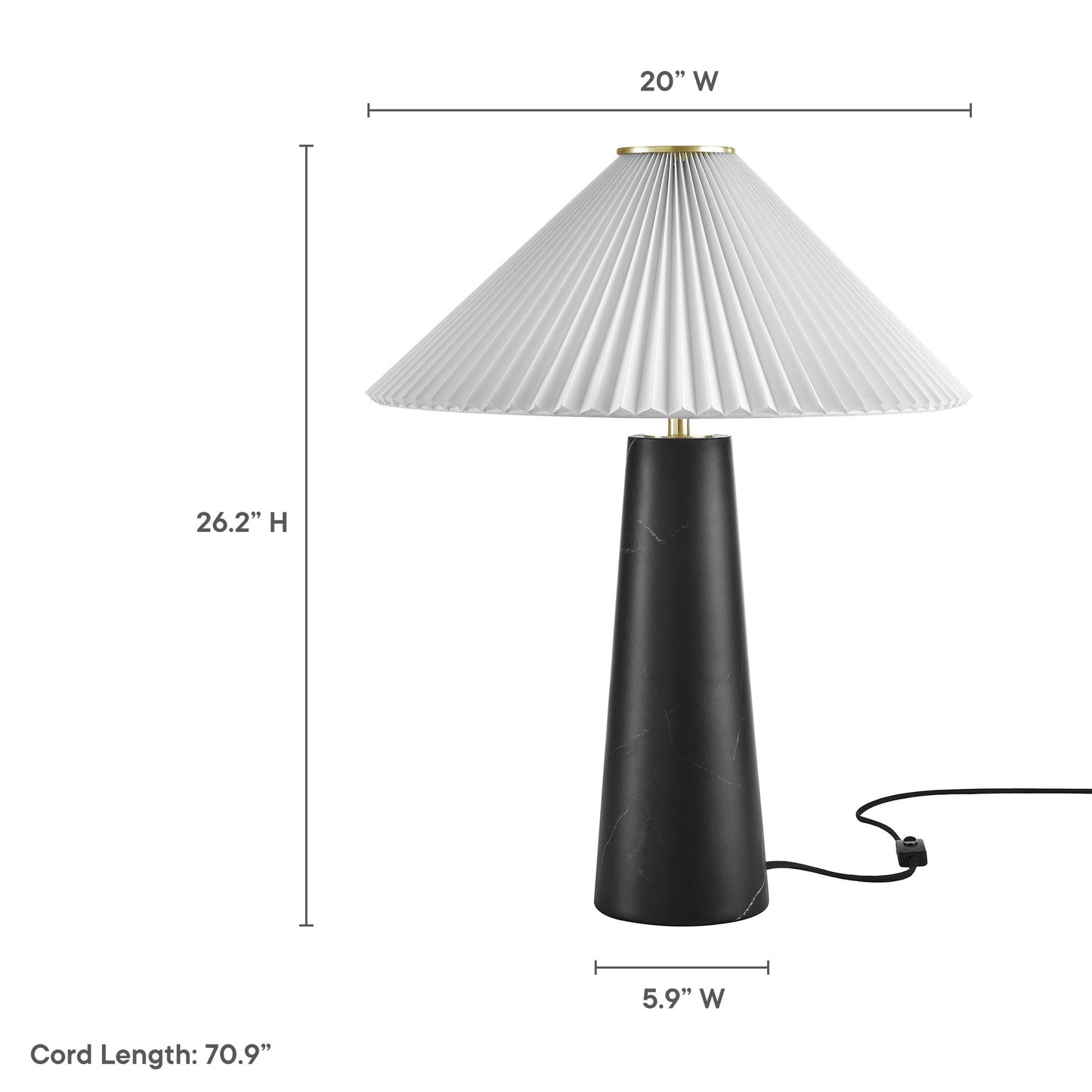 Nera Marble Table Lamp by Modway EEI-6963-BLK