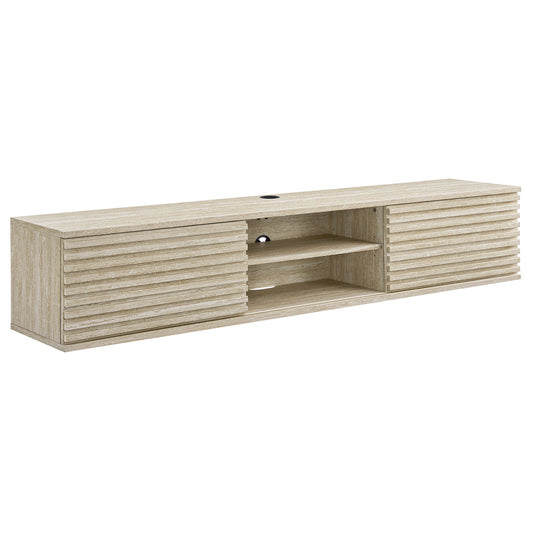 Render 70" Faux Travertine Wall-Mount Media Console TV Stand by Modway EEI-6965-TRA