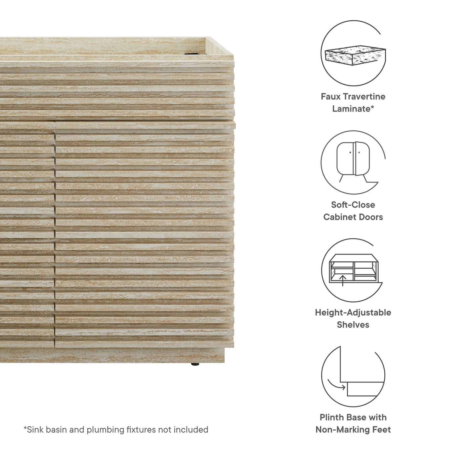 Render Faux Travertine Bathroom Vanity with Sink