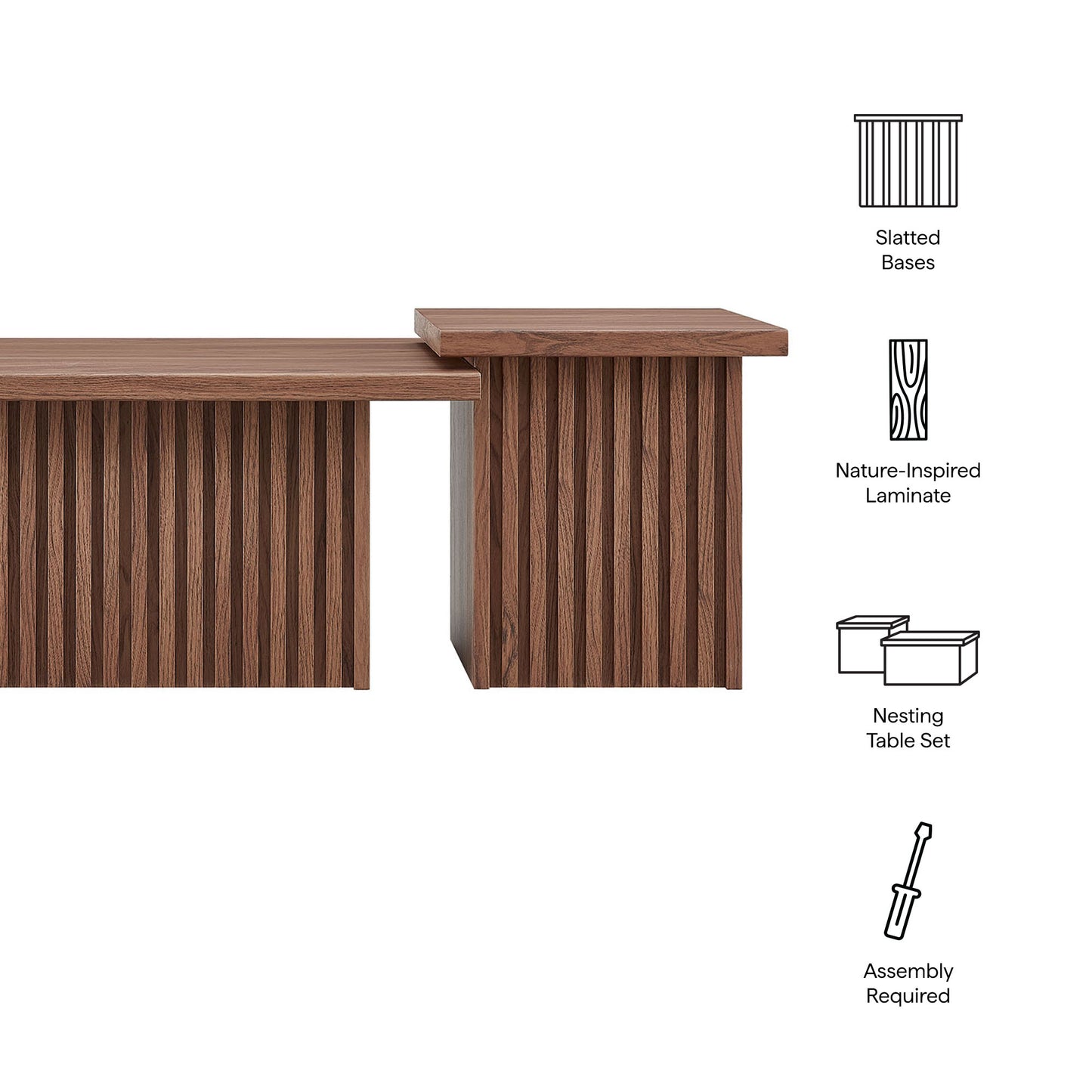 Render Nesting Coffee Tables Set of 2 by Modway EEI-6970-WAL