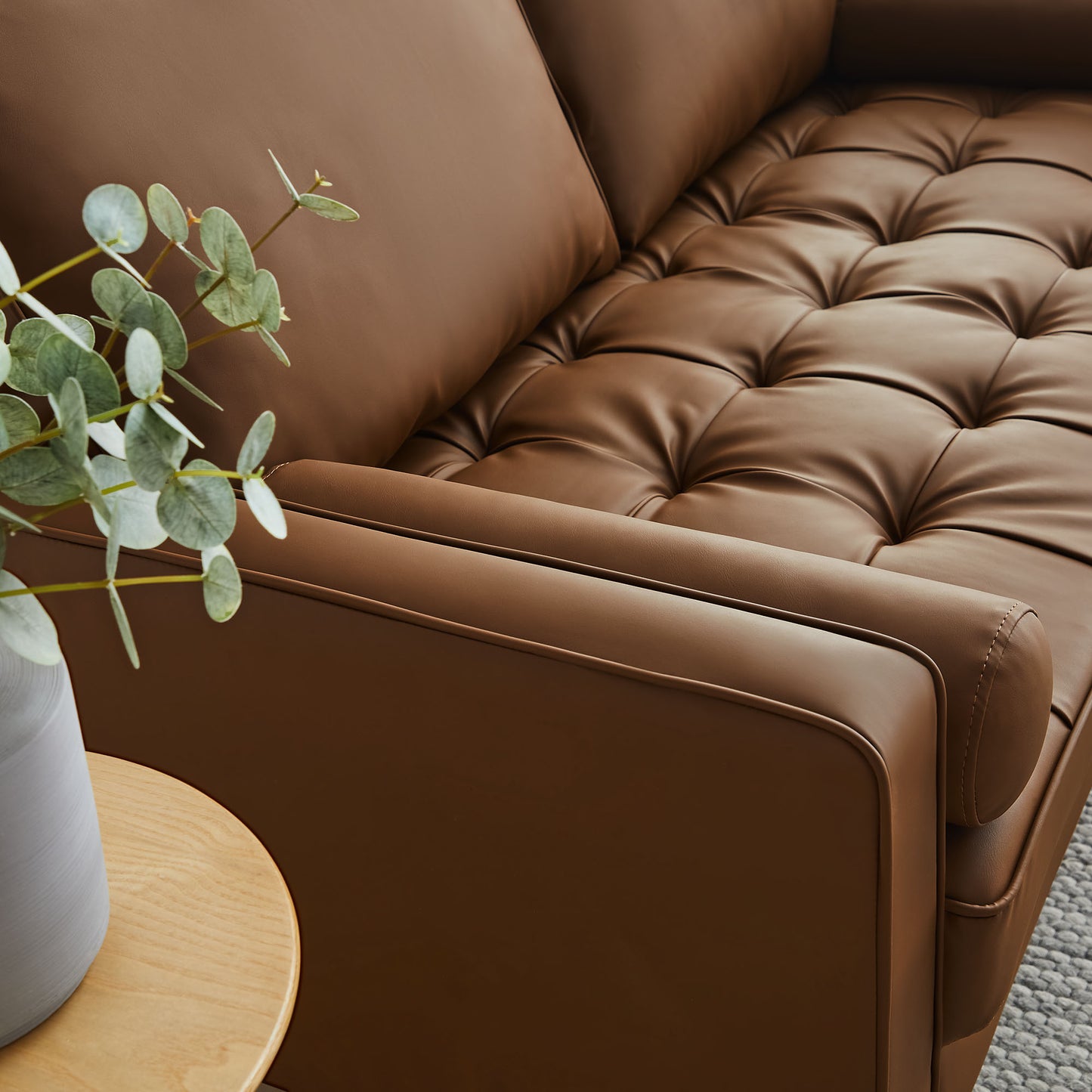 Valour Tufted Vegan Leather Loveseat by Modway EEI-6972