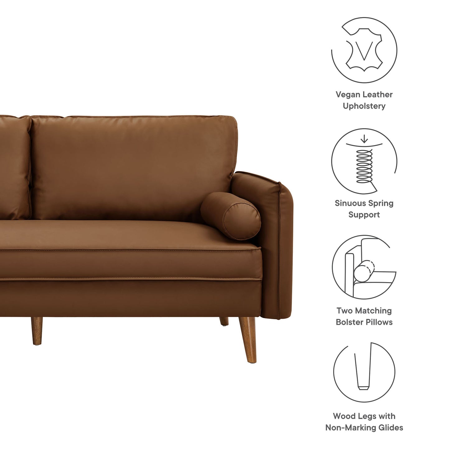 Revive Upholstered Vegan Leather Sofa by Modway EEI-6975