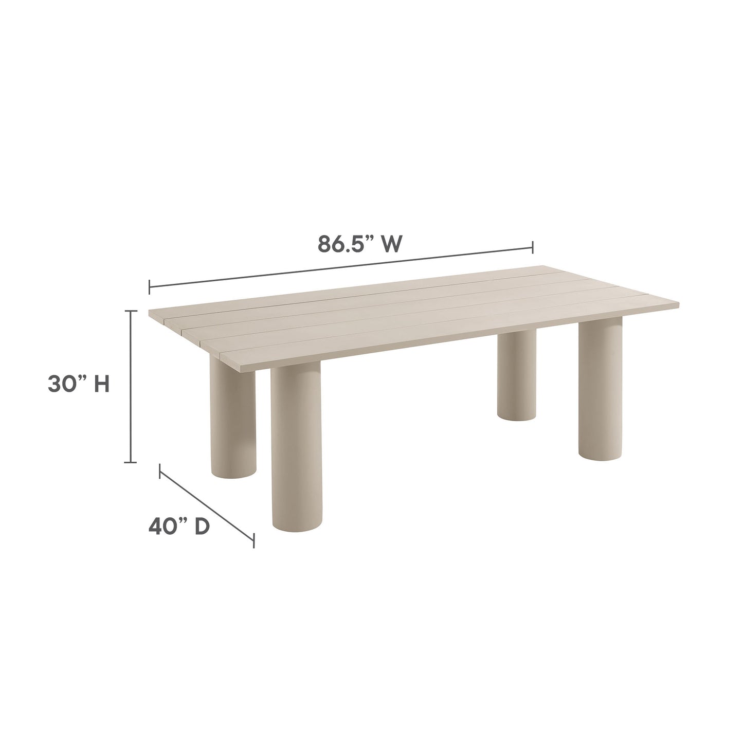 Nautica Outdoor Patio Aluminum Dining Table by Modway