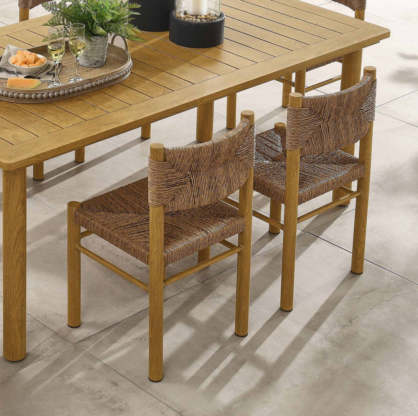 Parkland Outdoor Patio Rattan and Aluminum Dining Side Chairs Set of 2 by Modway