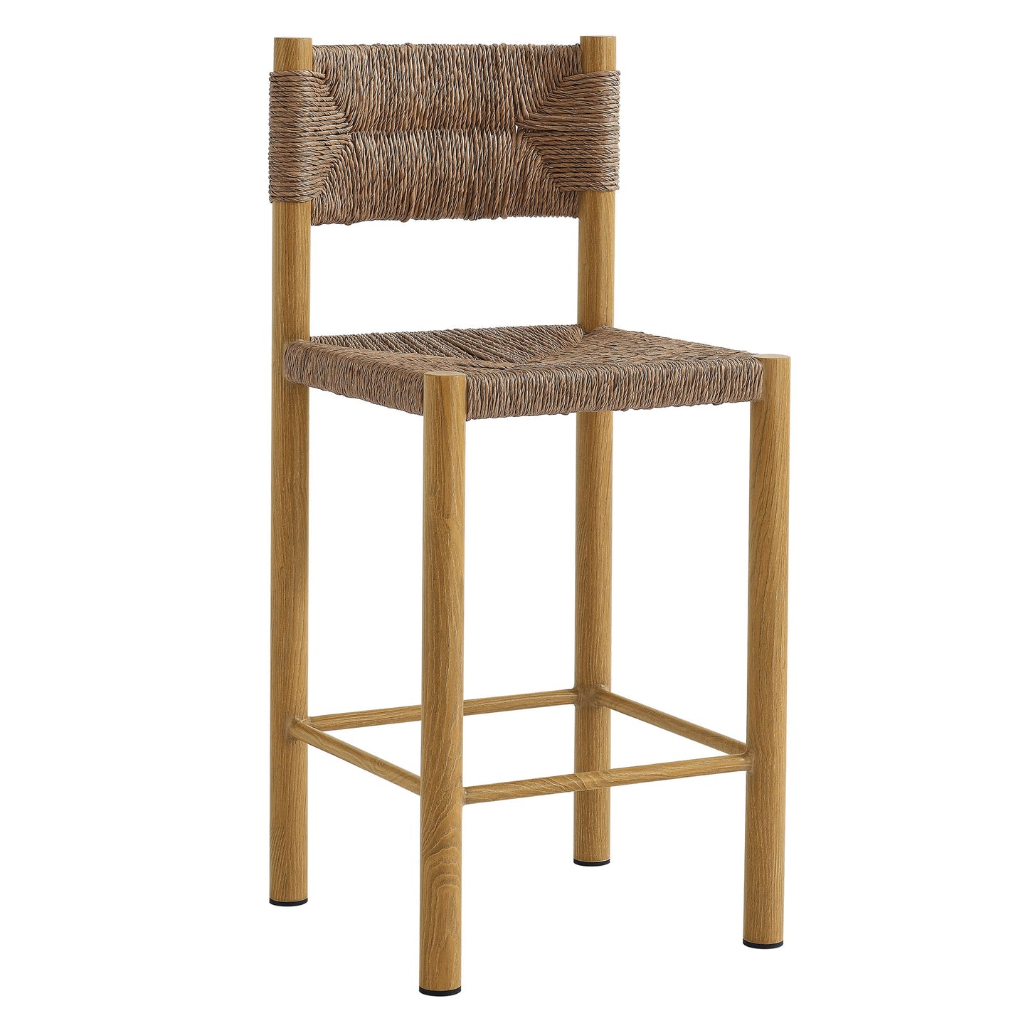 Parkland Outdoor Patio Rattan and Aluminum Stools Set of 2