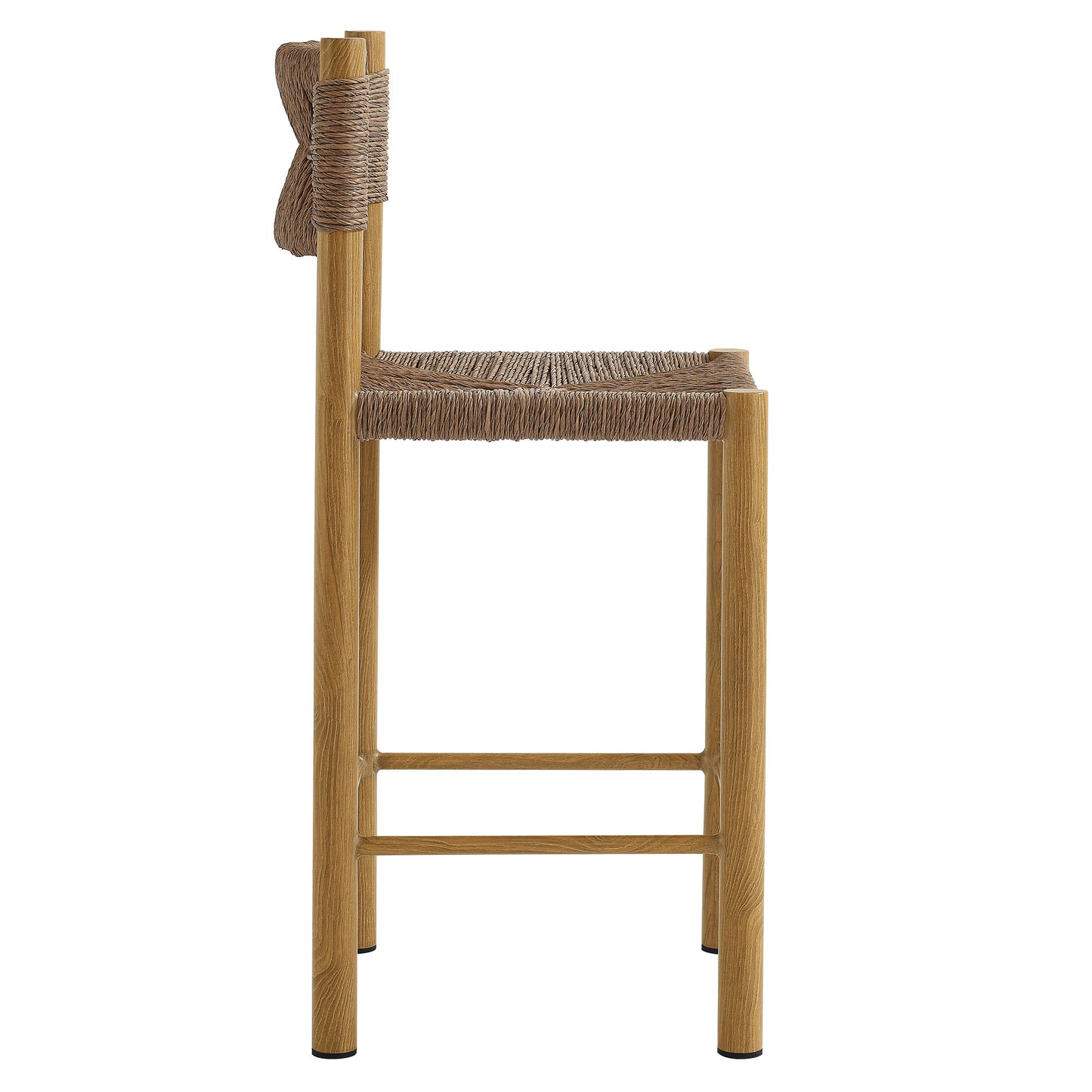 Parkland Outdoor Patio Rattan and Aluminum Stools Set of 2