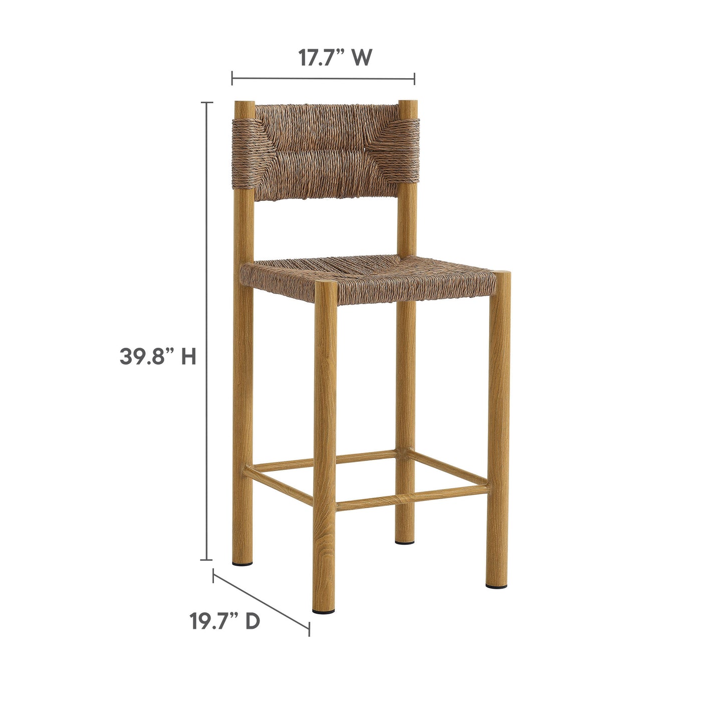 Parkland Outdoor Patio Rattan and Aluminum Stools Set of 2
