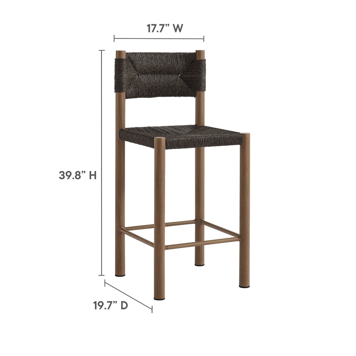 Parkland Outdoor Patio Rattan and Aluminum Stools Set of 2