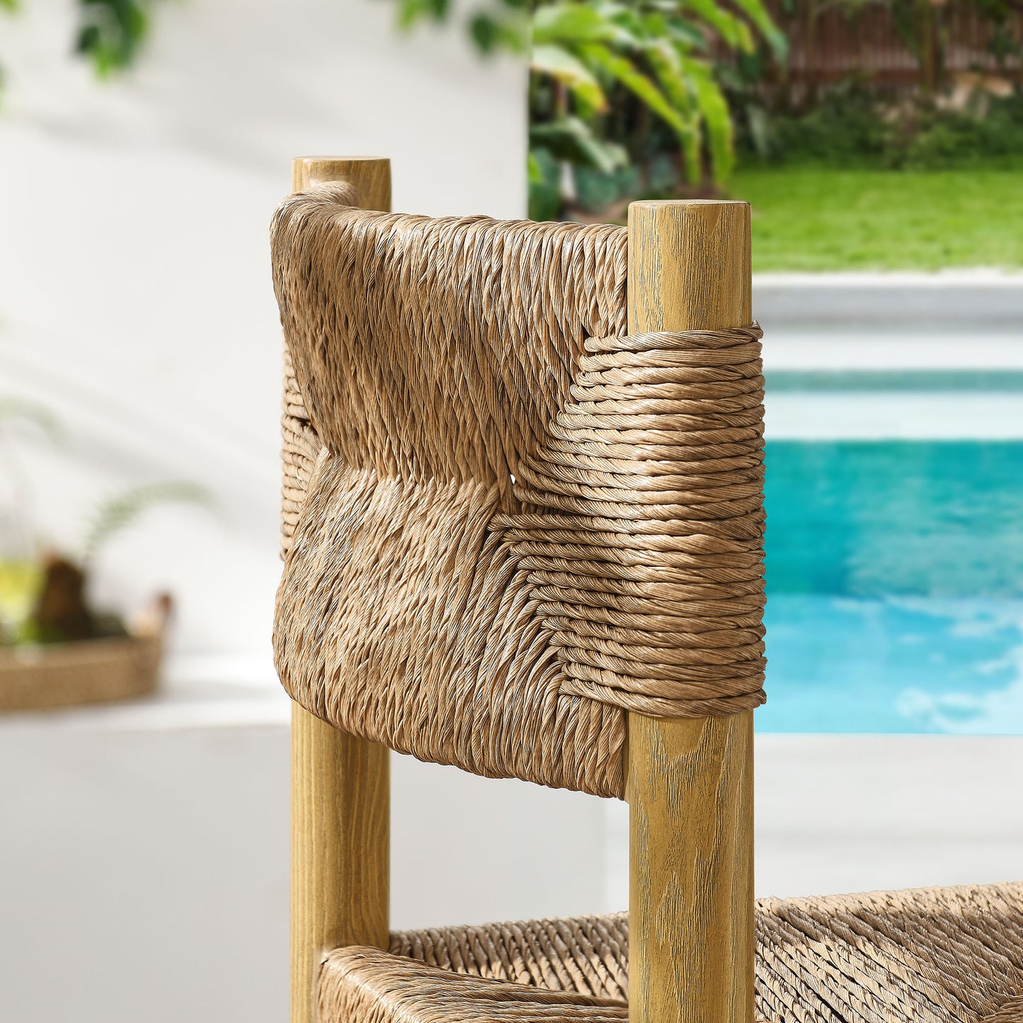 Parkland Outdoor Patio Rattan and Aluminum Stools Set of 2