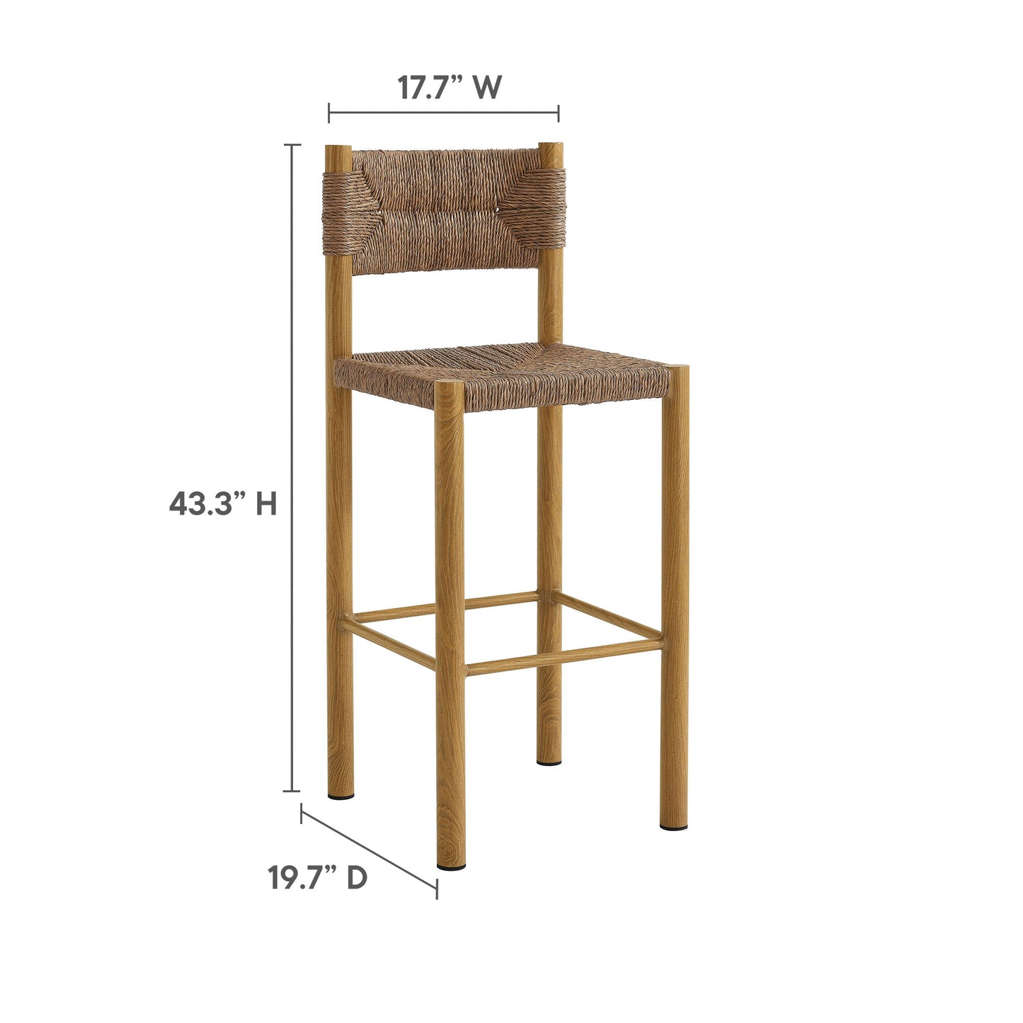 Parkland Outdoor Patio Rattan and Aluminum Stools Set of 2
