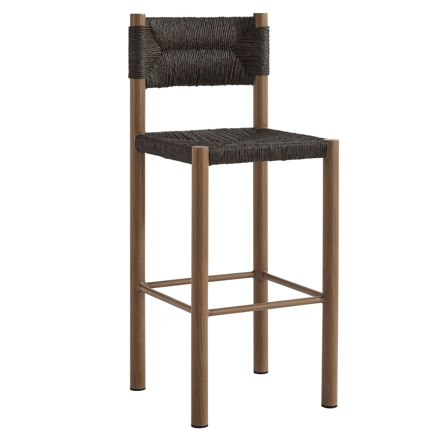 Parkland Outdoor Patio Rattan and Aluminum Stools Set of 2